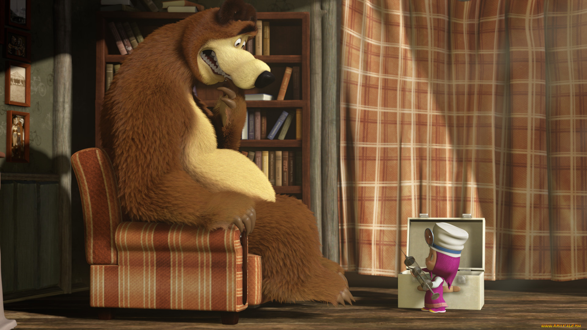 мультфильмы, маша, медведь, шприц