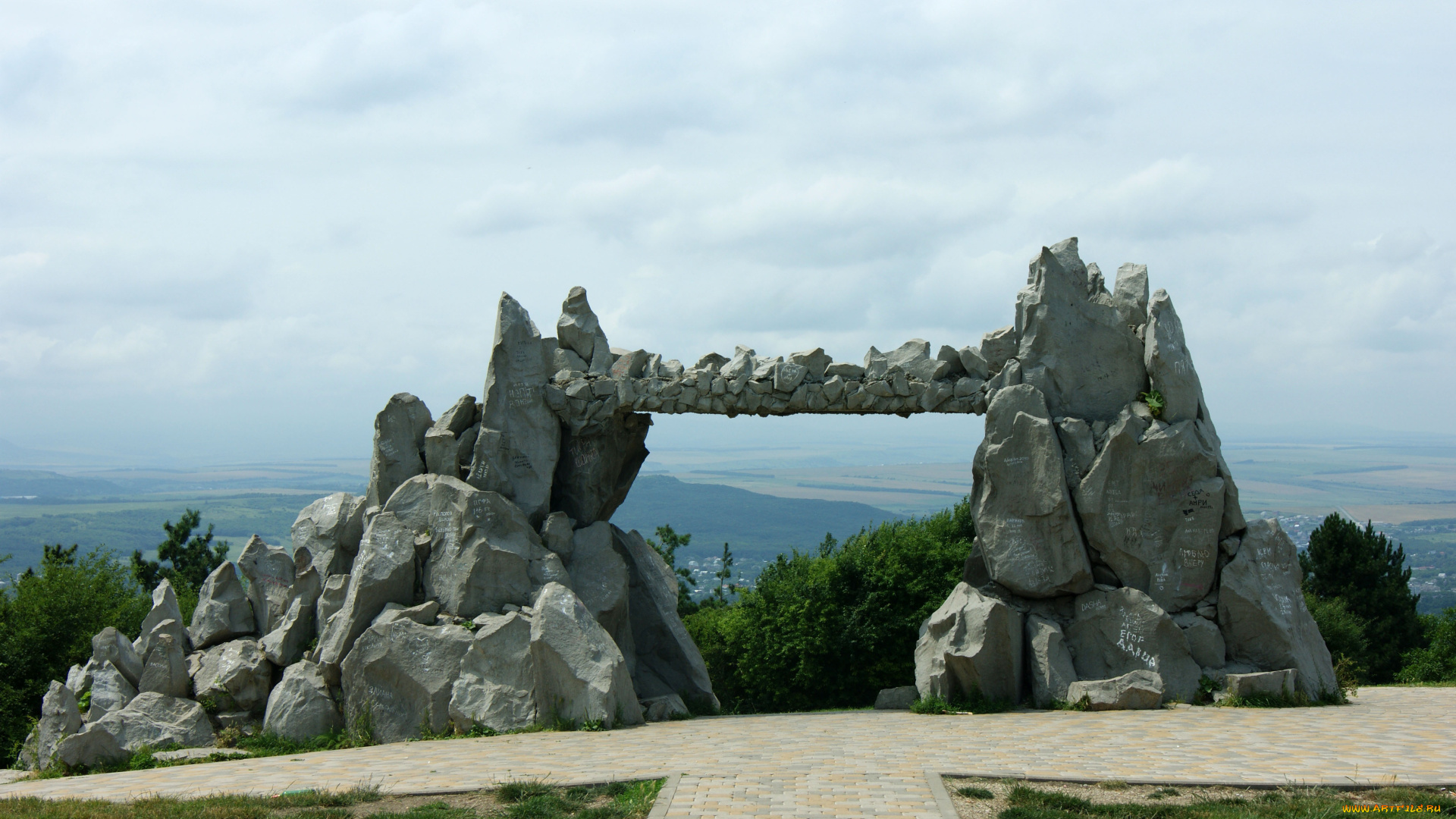 природа, камни, минералы, мост, горы, пейзаж