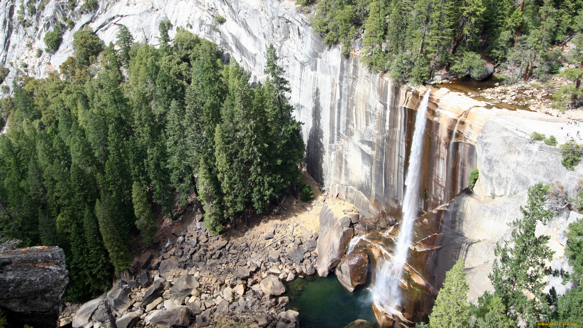 природа, водопады, vernal, fall, yosemite, national, park, usa, california