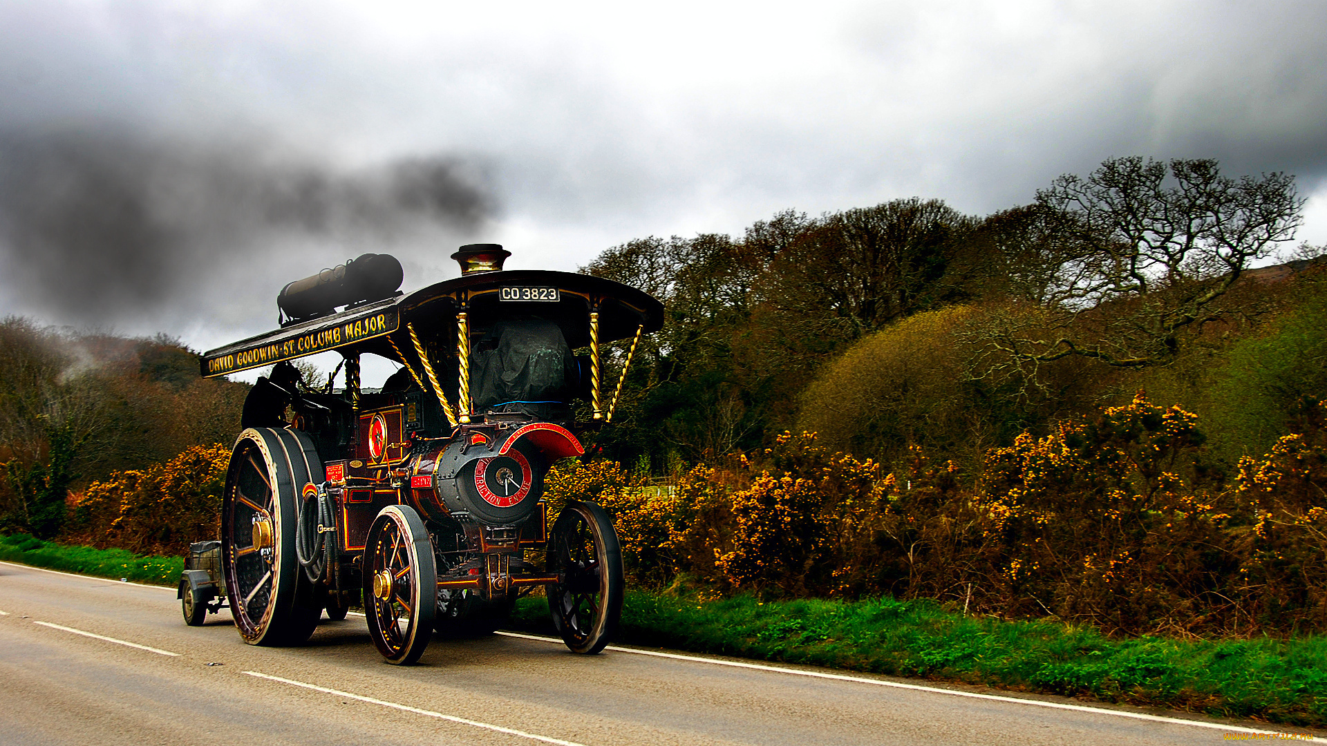 техника, тракторы, деревья, трактор