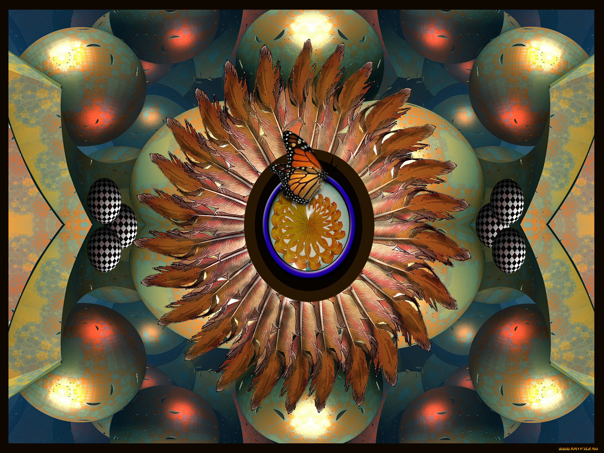 3д, графика, fractal, фракталы, фон, цвета