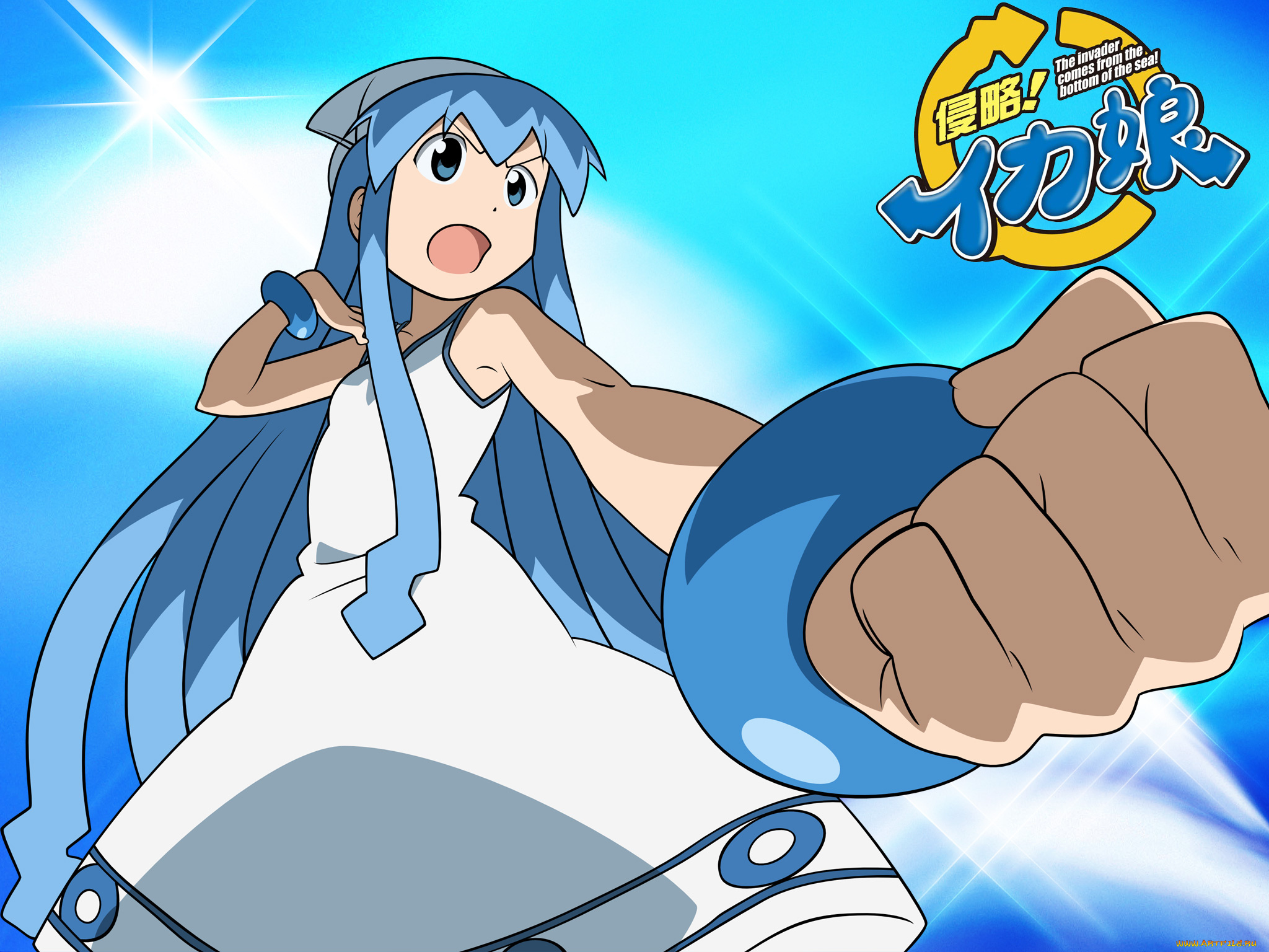 аниме, shinryaku, ika, musume, девушка