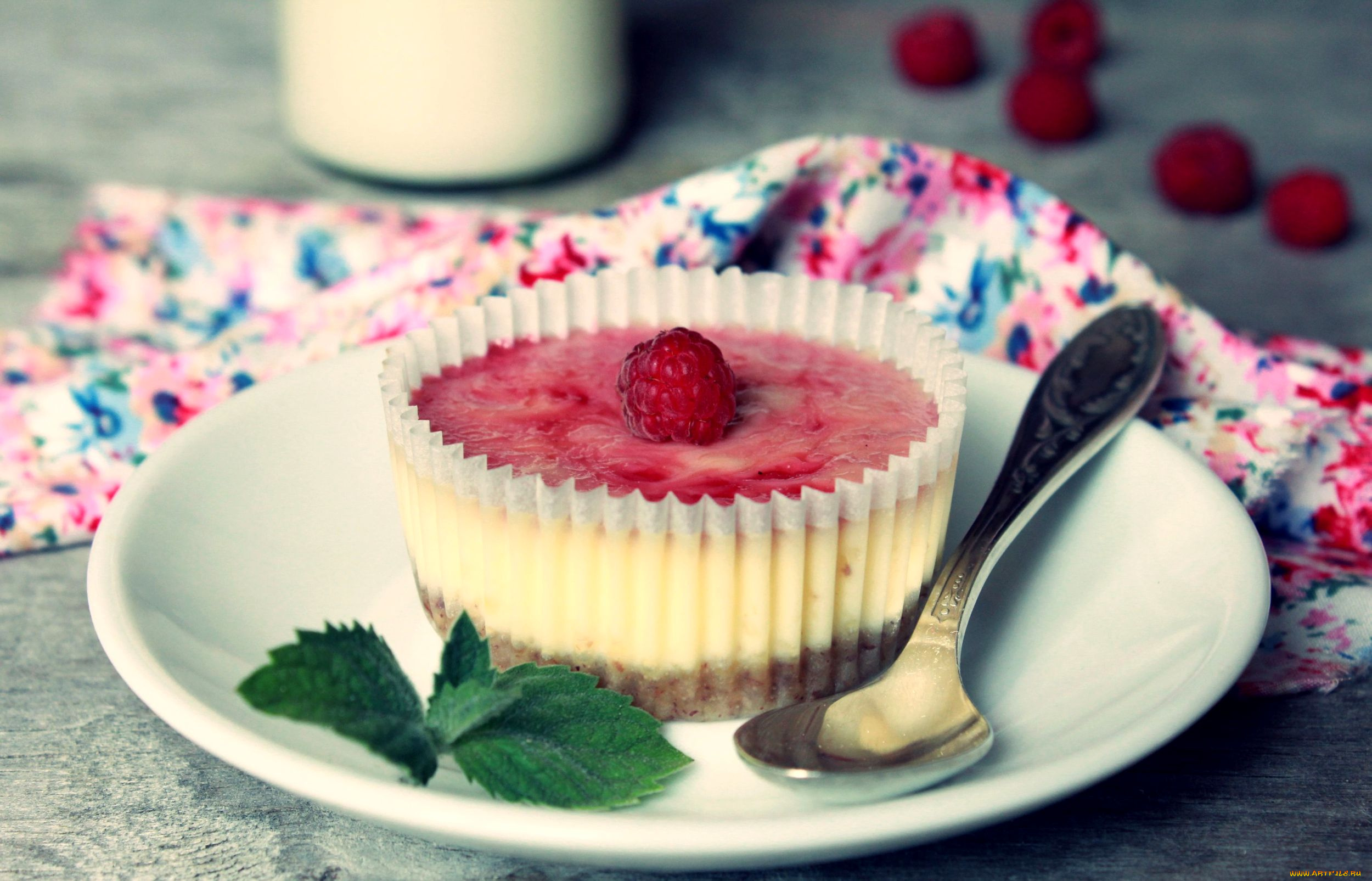 еда, мороженое, десерты, десерт, малина, мята, тарелка