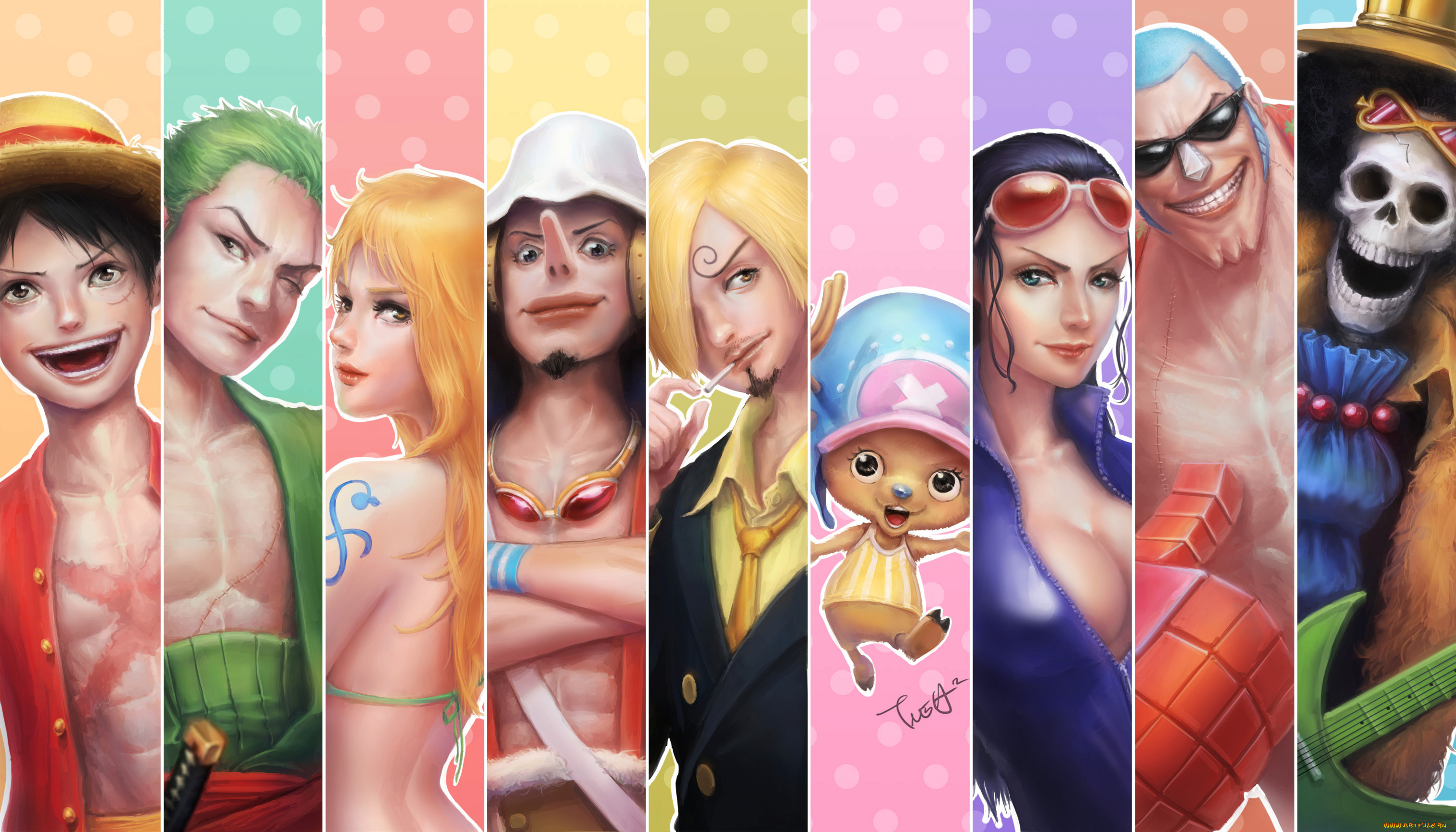 аниме, one, piece, nami, monkey, d, luffy, sanji, roronoa, zoro, usopp, chopper, nico, robin, franky, brook