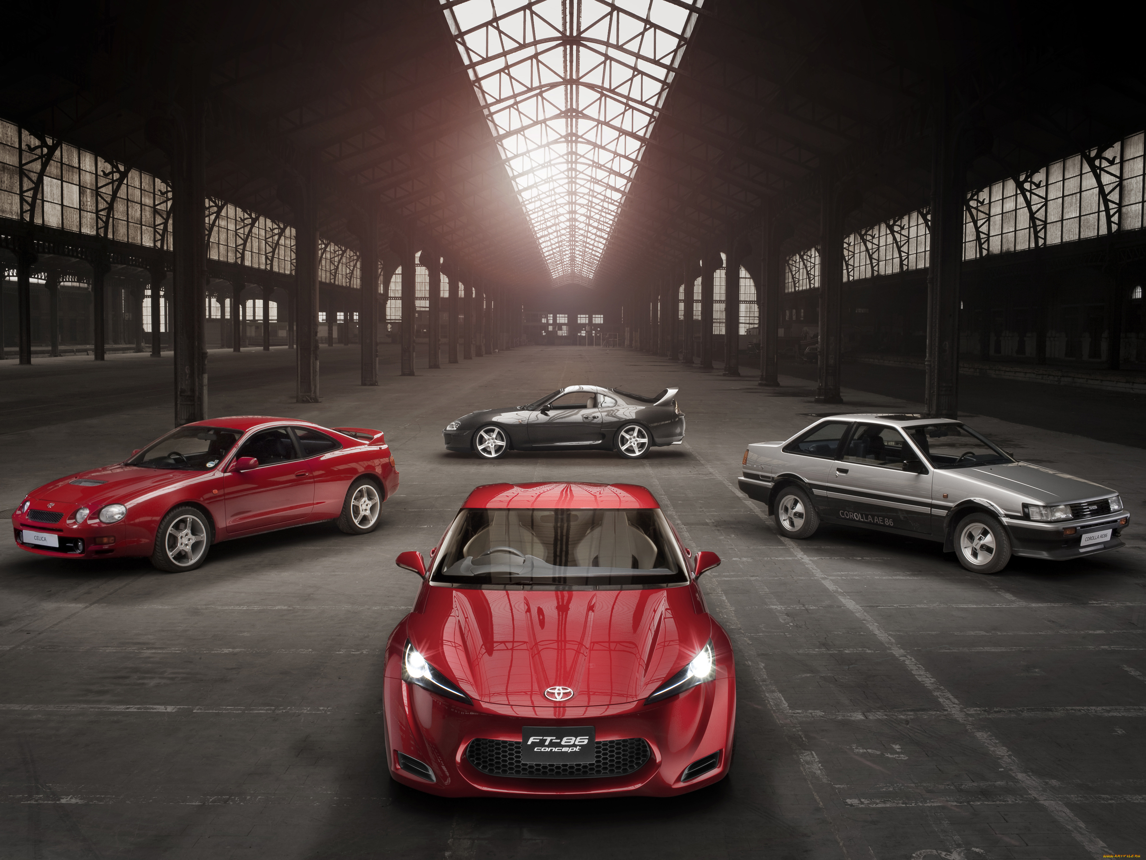 toyota, автомобили, серый, красный