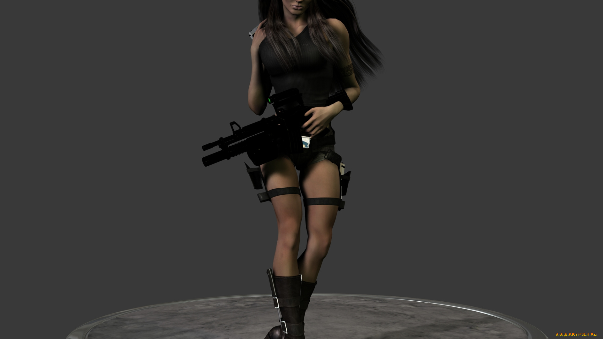 3д, графика, people, люди, оружие, девушка