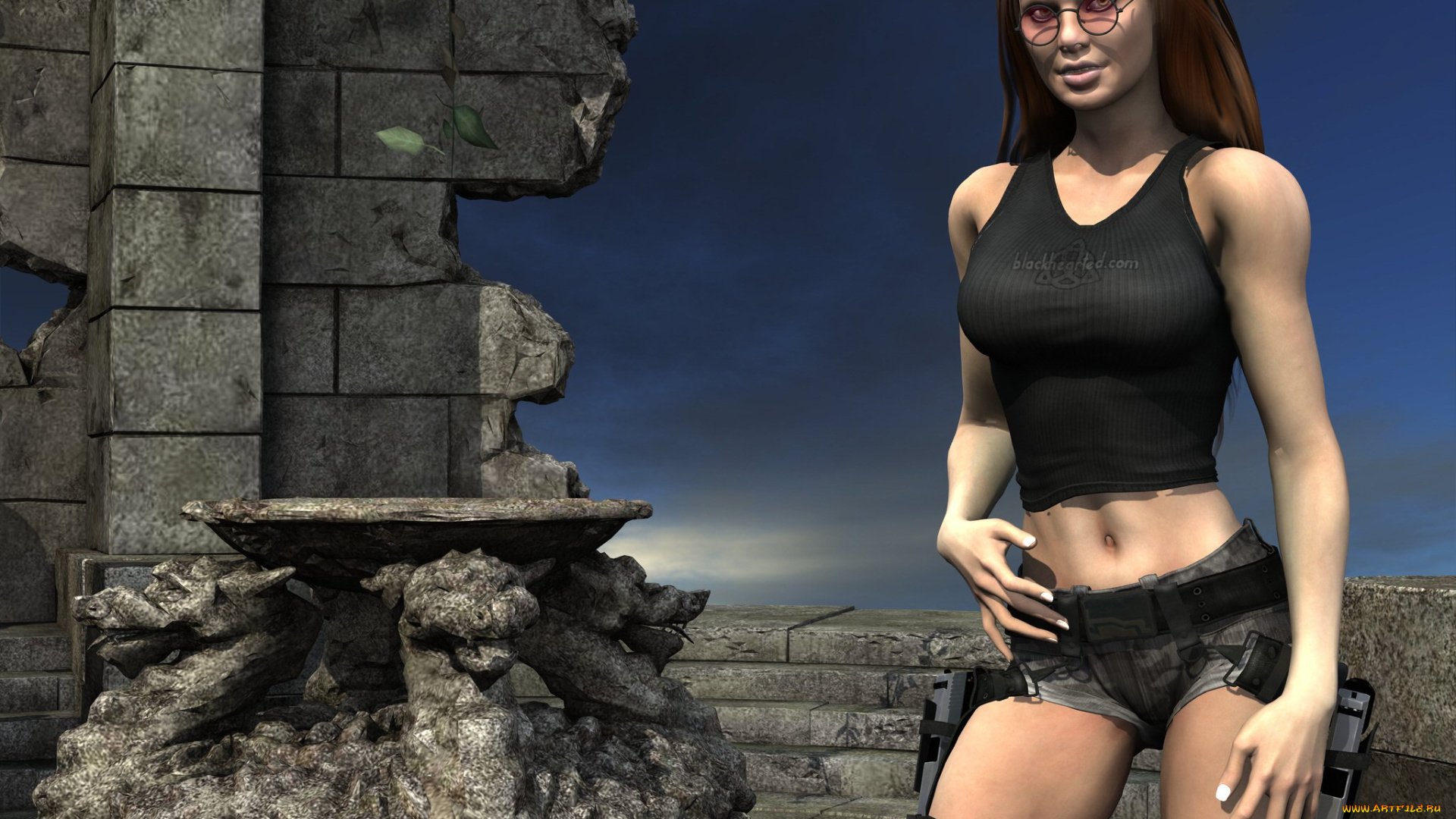 3д, графика, people, люди, оружие, девушка