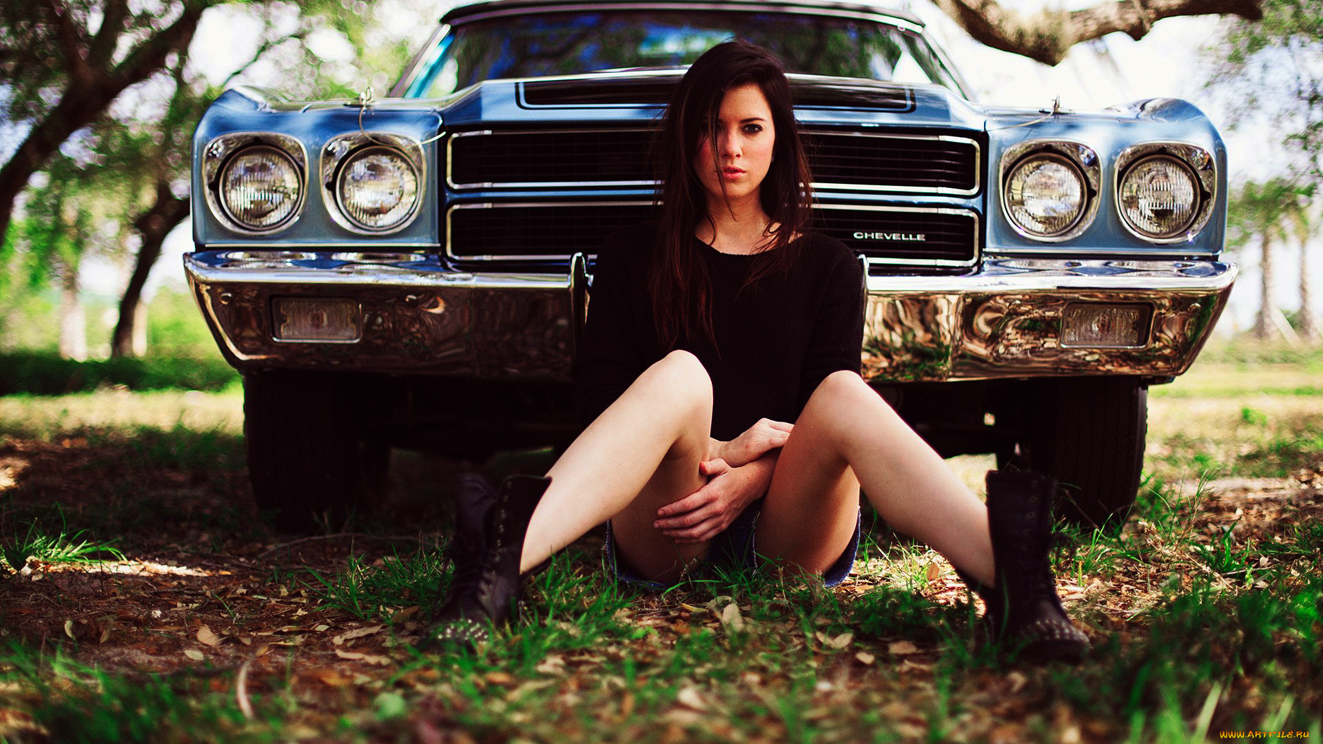 автомобили, авто, девушками, chevrolet, chevelle