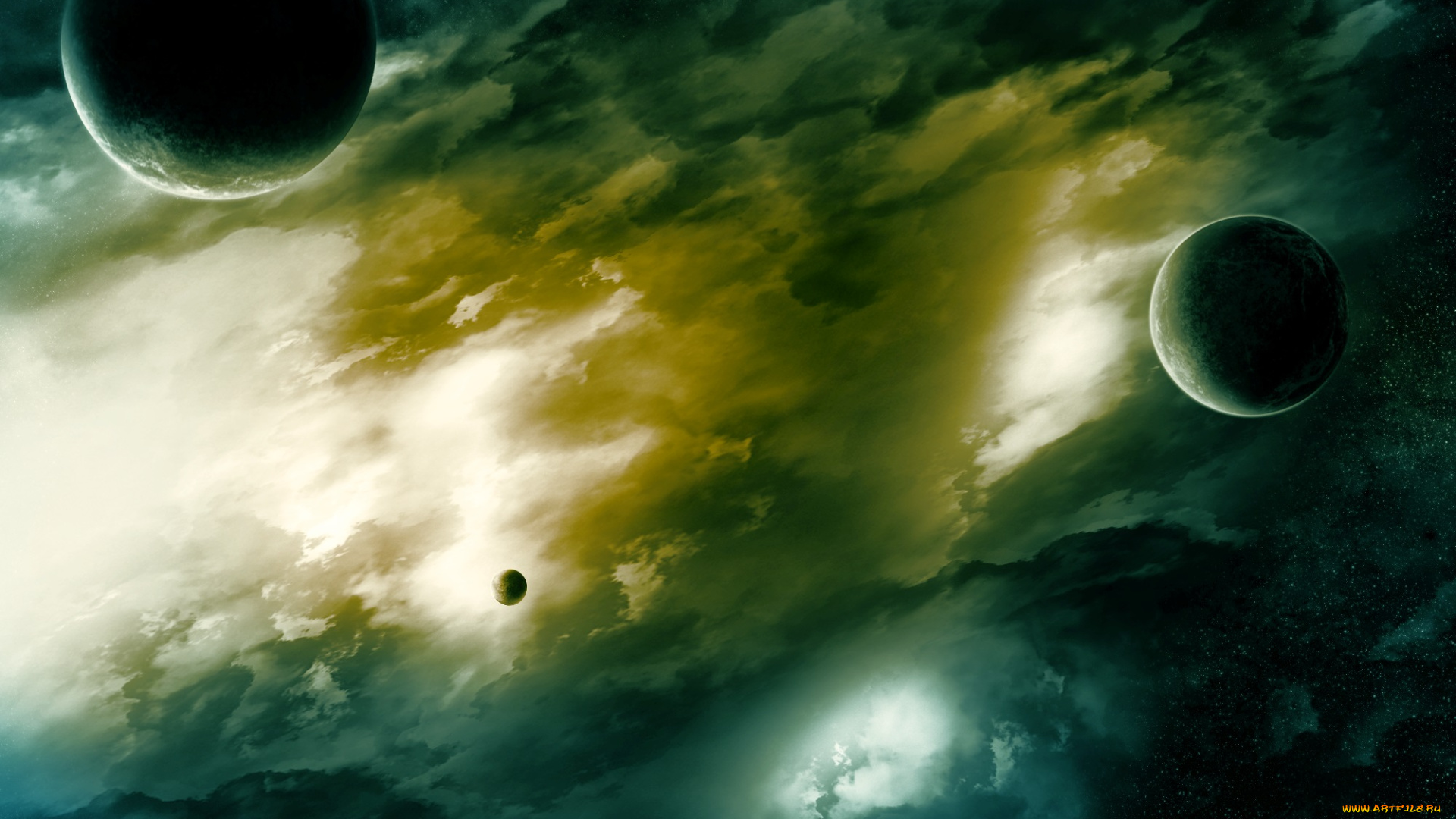 космос, арт, планеты