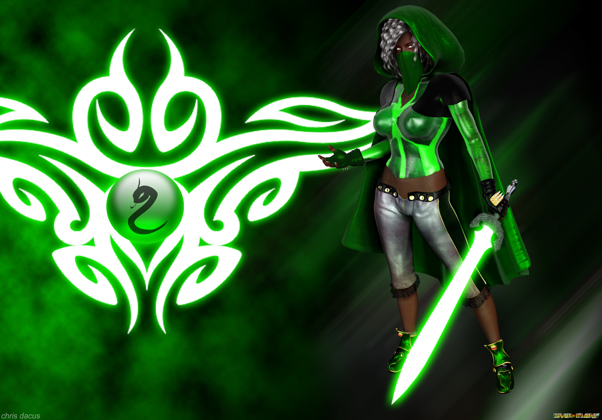 3д, графика, creatures, существа, девушка, меч