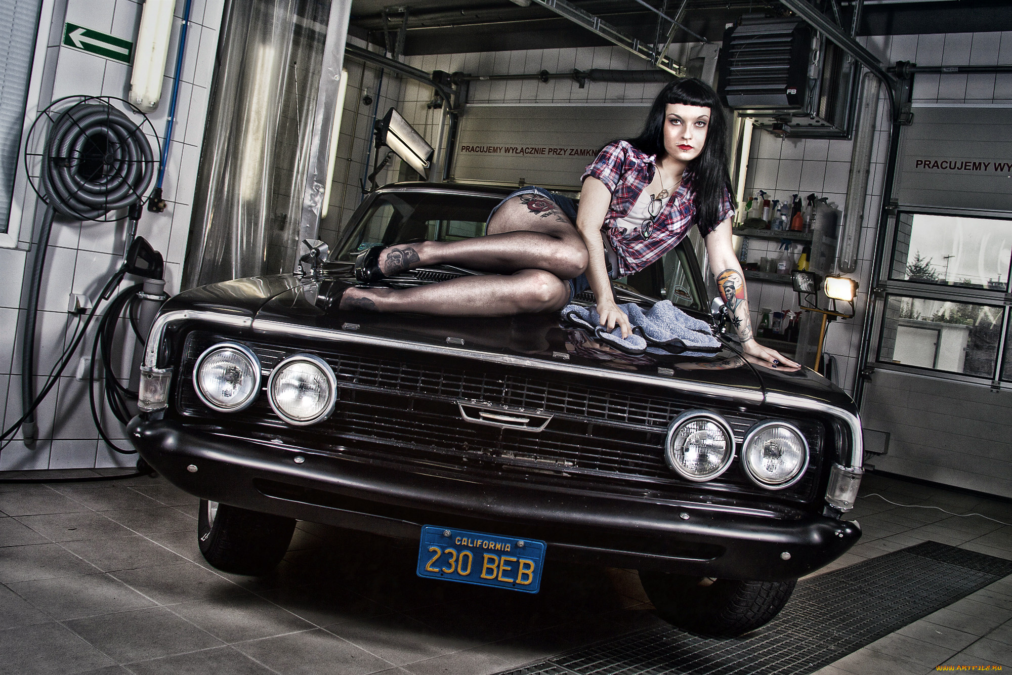 автомобили, авто, девушками, тату, гараж