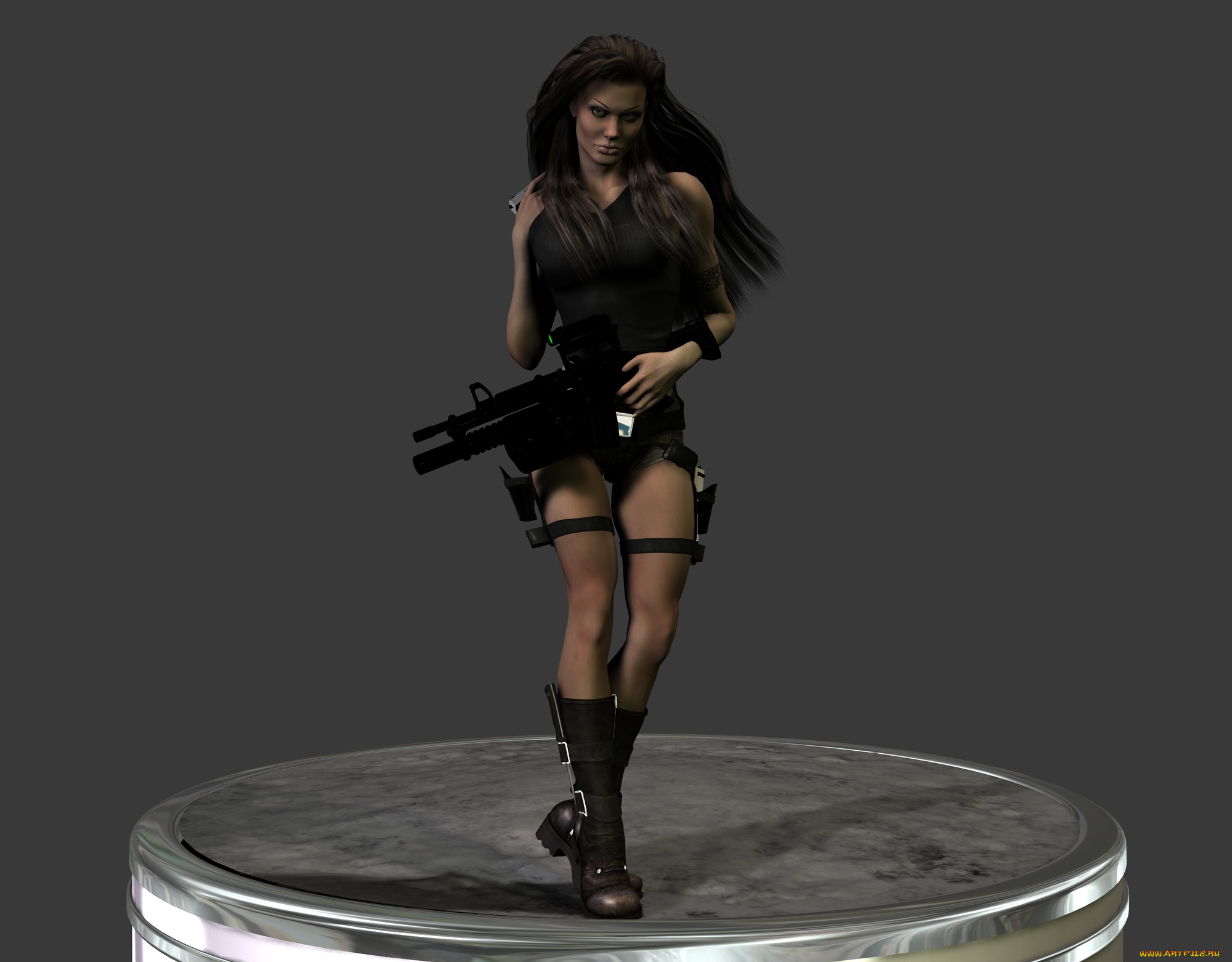 3д, графика, people, люди, оружие, девушка