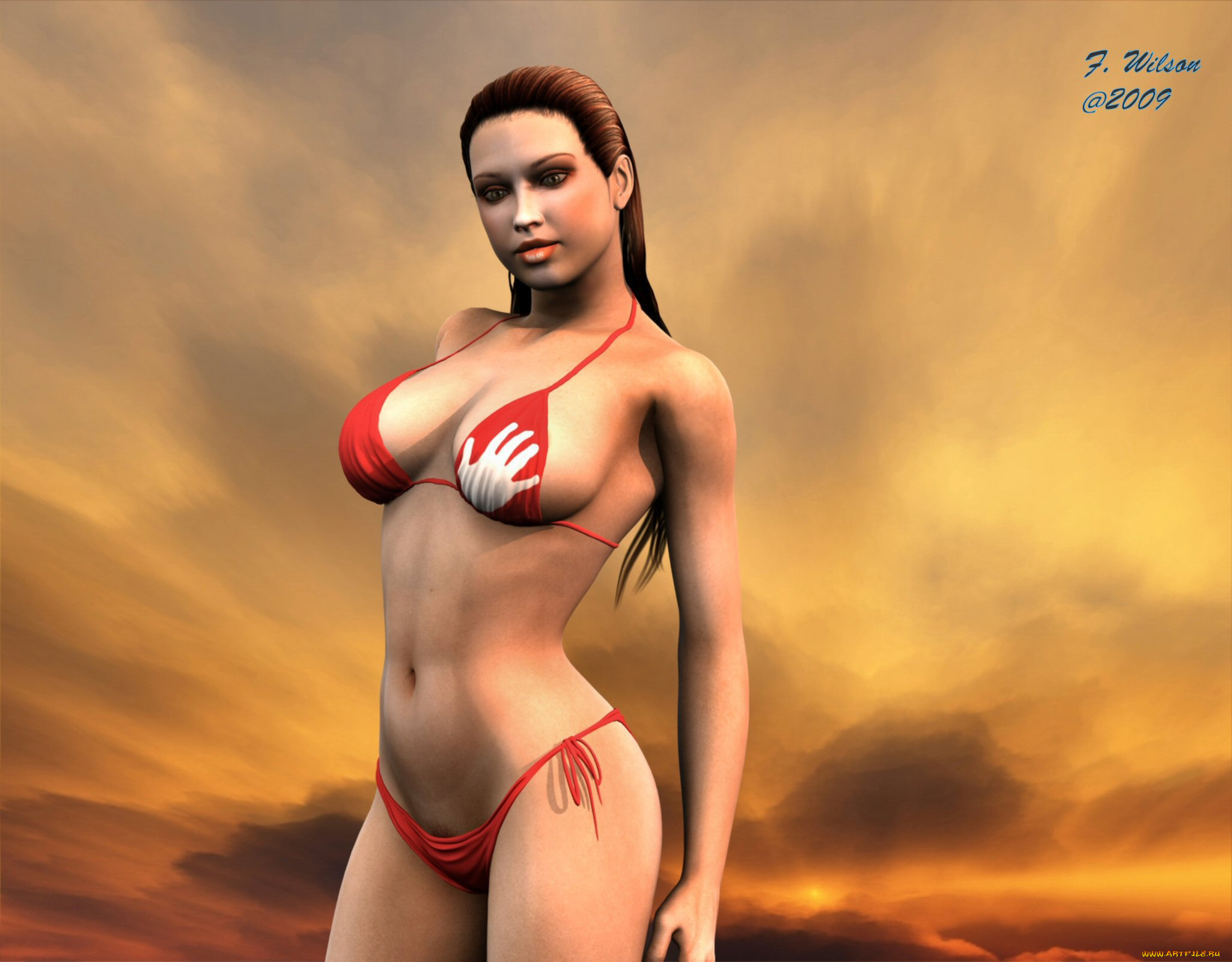 3д, графика, people, люди, девушка, бикини