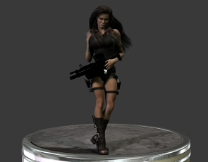 Картинка 3д графика people люди оружие девушка