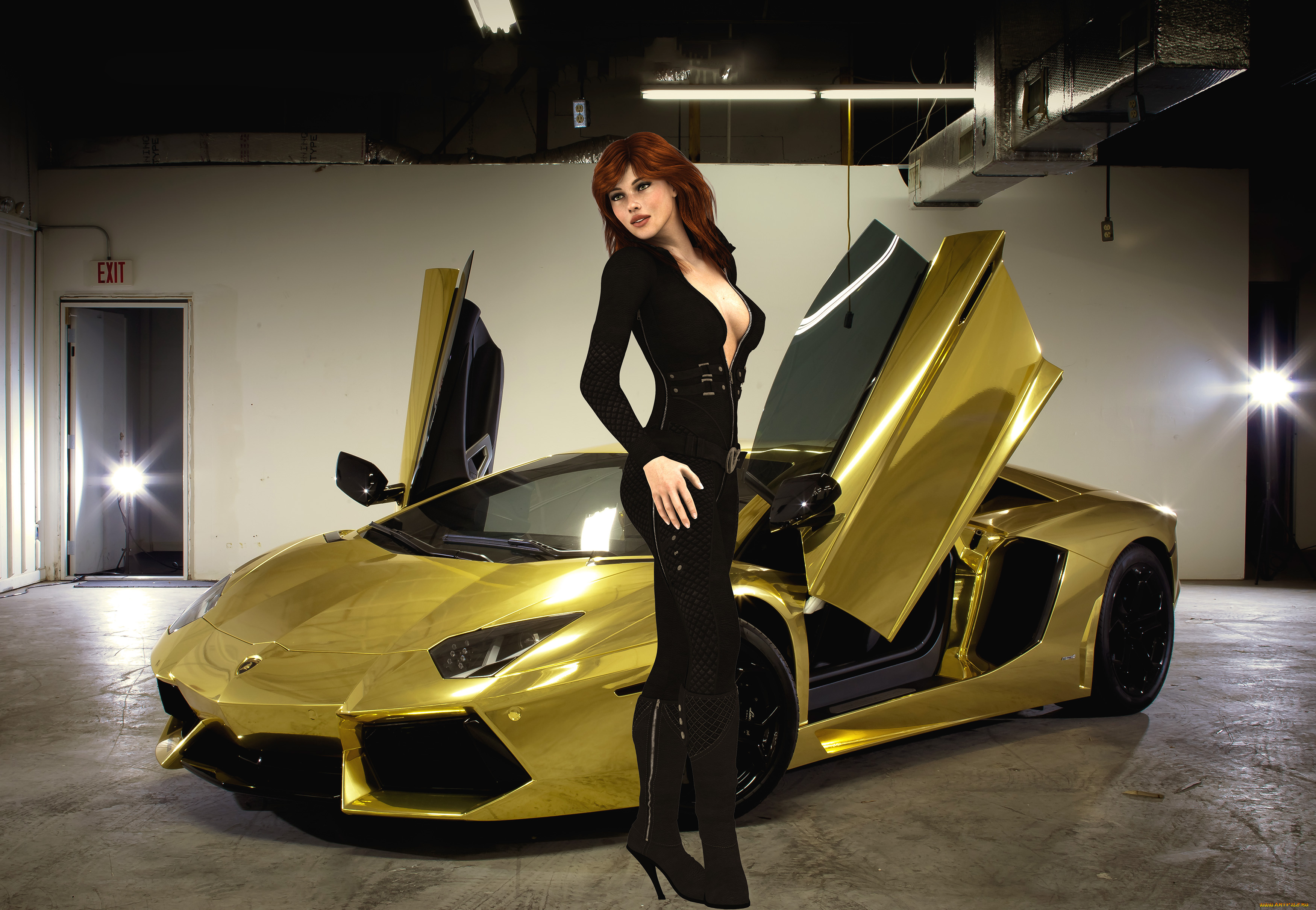 автомобили, 3д, сапоги, авто, ламборджини, гараж