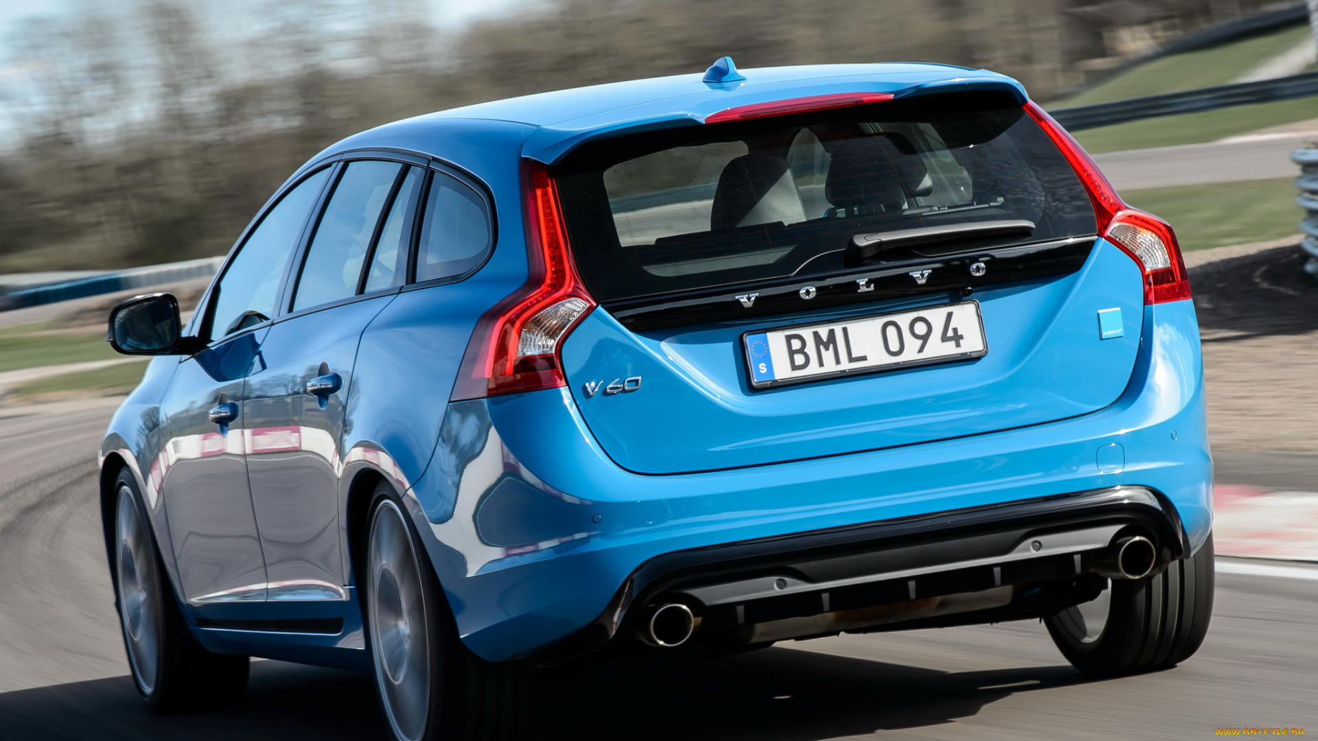автомобили, volvo, v60, polestar, 2014г, синий