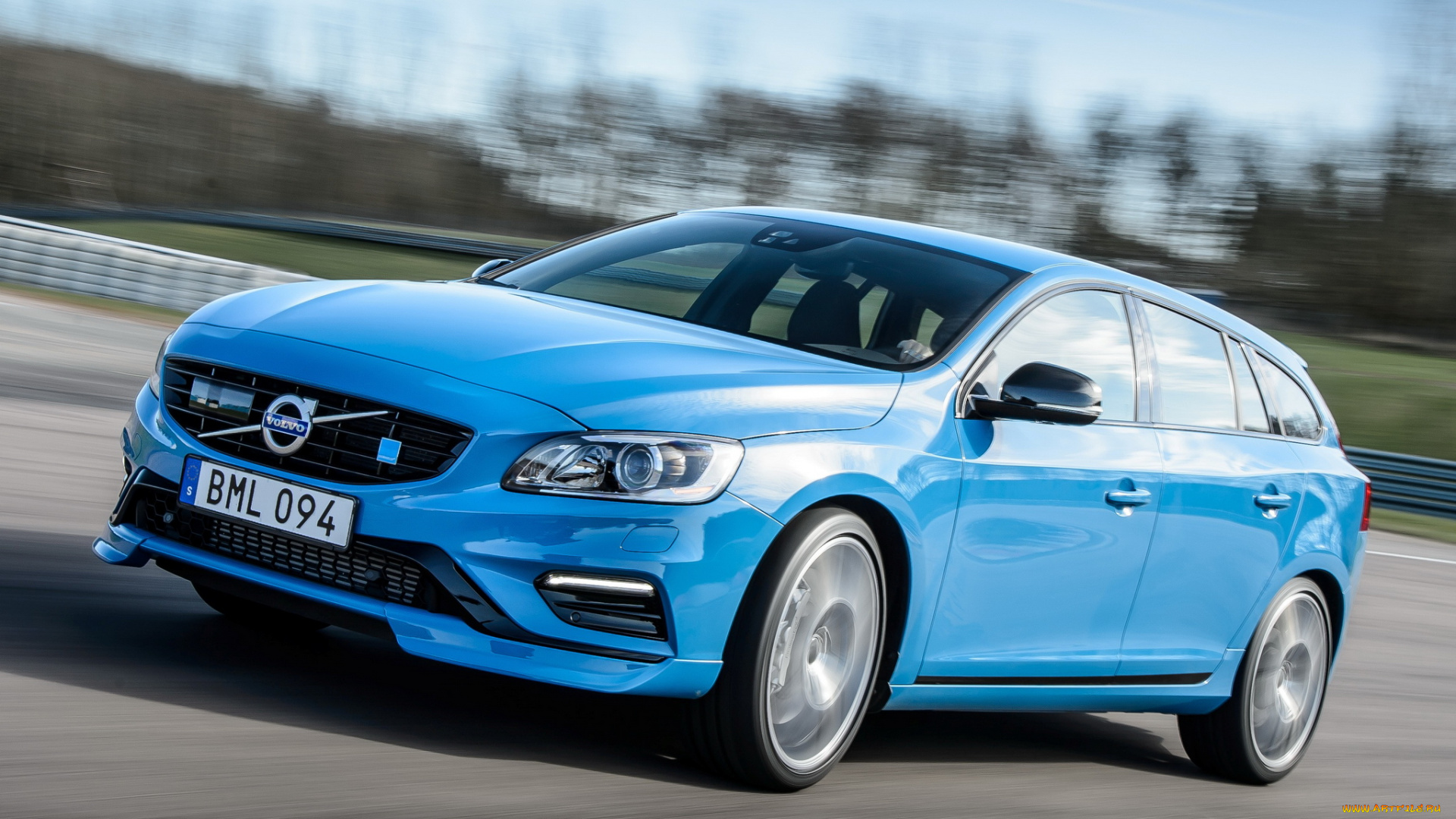 автомобили, volvo, v60, polestar, 2014г, синий
