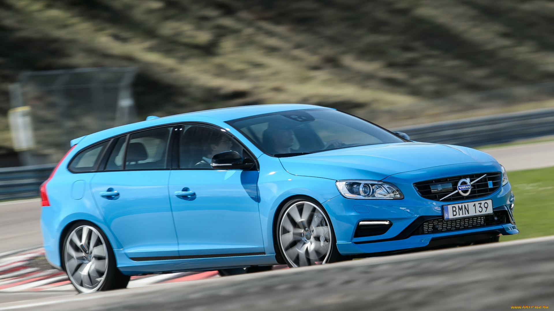 автомобили, volvo, v60, polestar, 2014г, синий