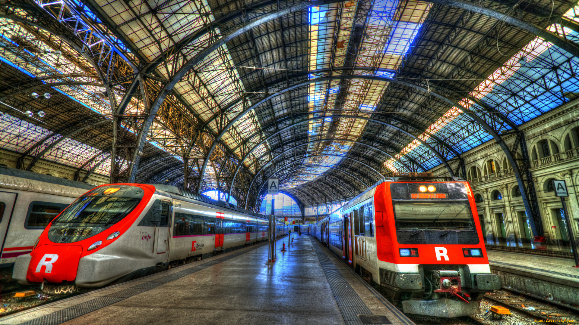 техника, поезда, станция, перрон, составы