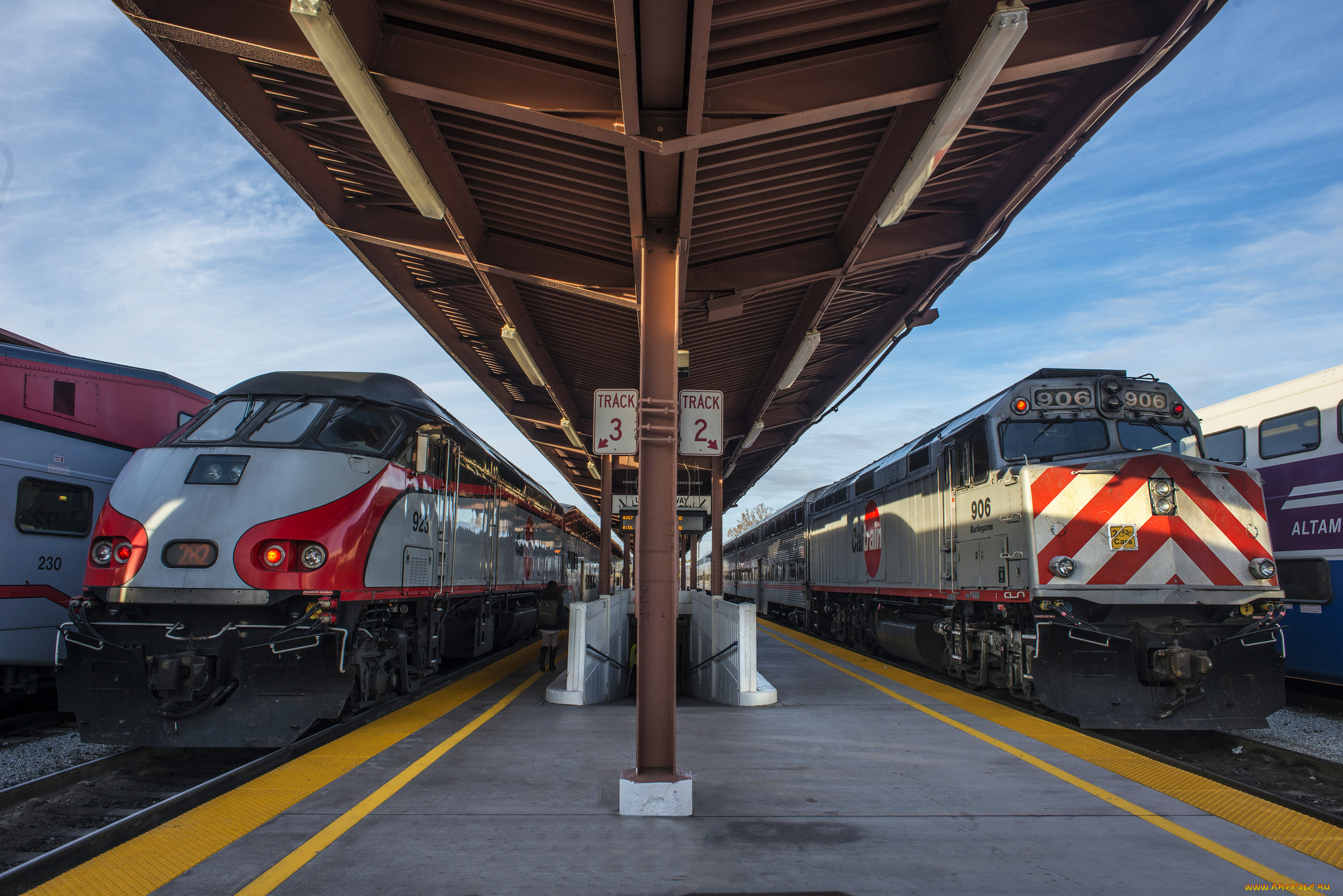 техника, поезда, станция, перрон, составы