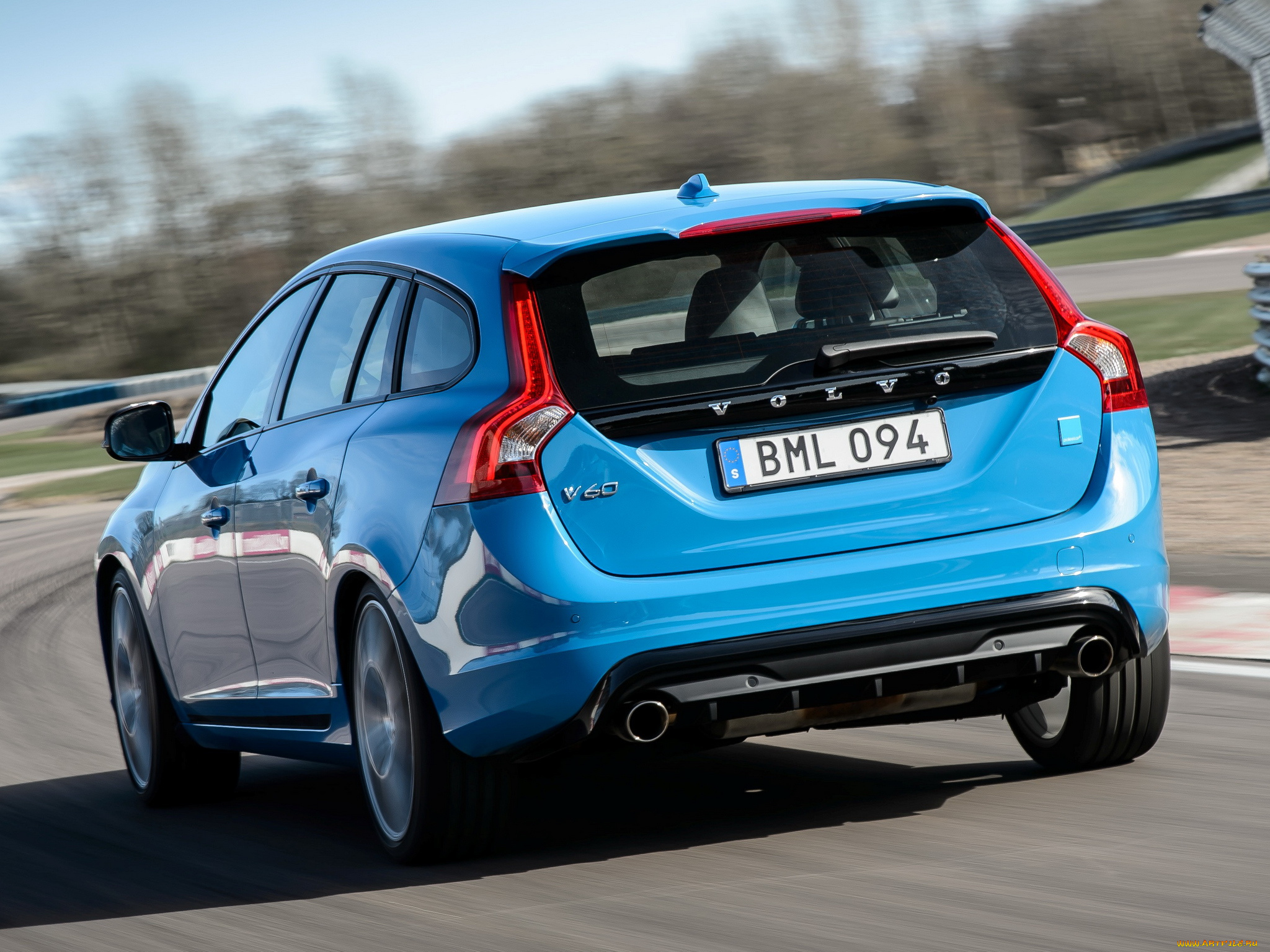 автомобили, volvo, v60, polestar, 2014г, синий