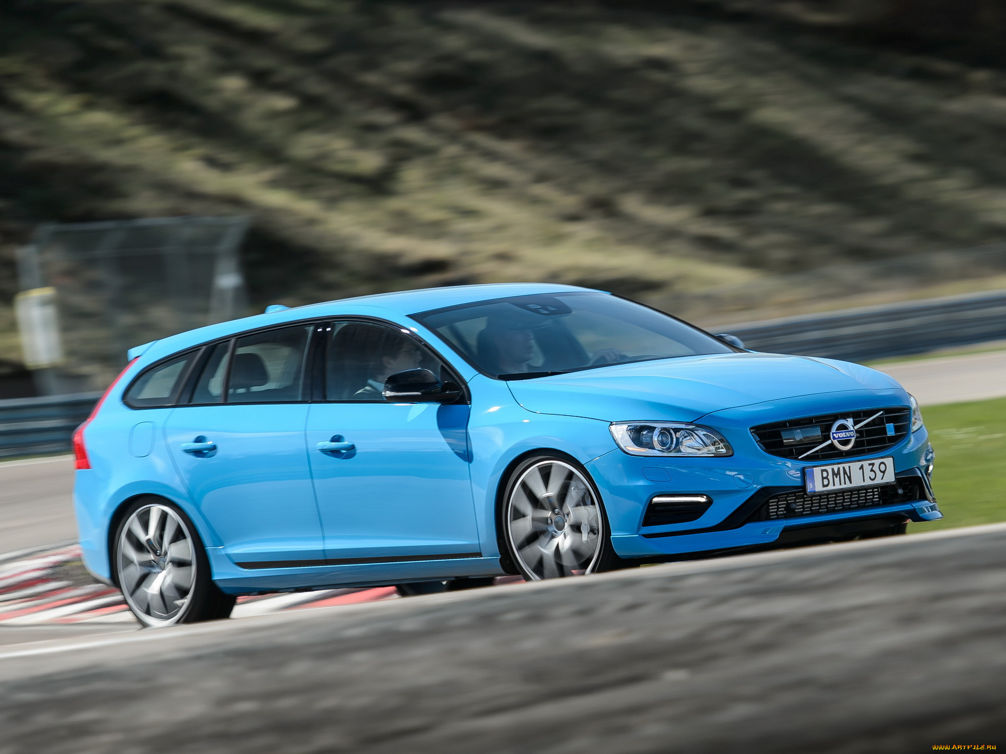 автомобили, volvo, v60, polestar, 2014г, синий