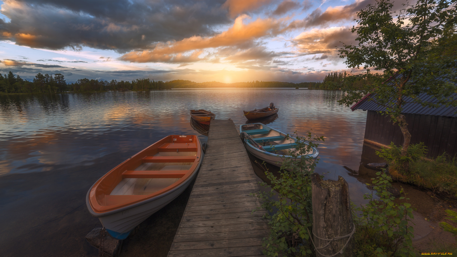 корабли, лодки, , шлюпки, река, лес