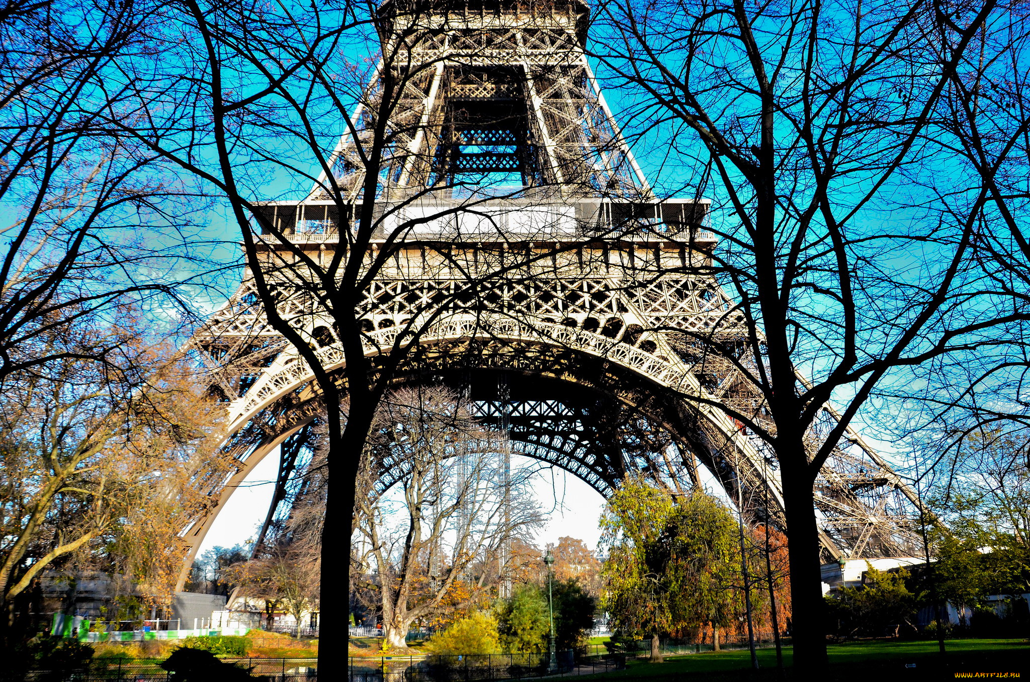 города, париж, , франция, башня, эйфелева