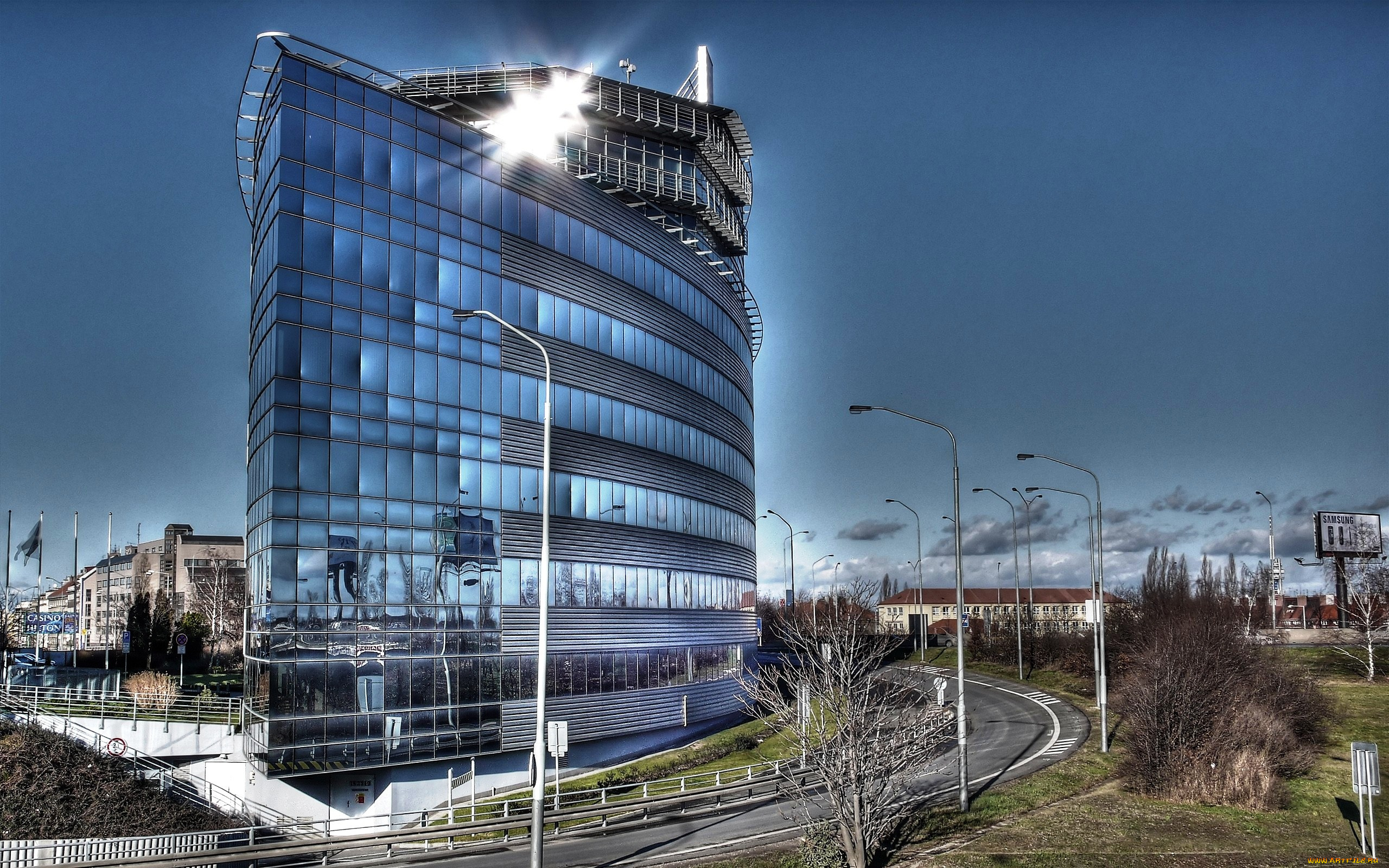 города, -, здания, , дома, фонари, здание, дом, дорога