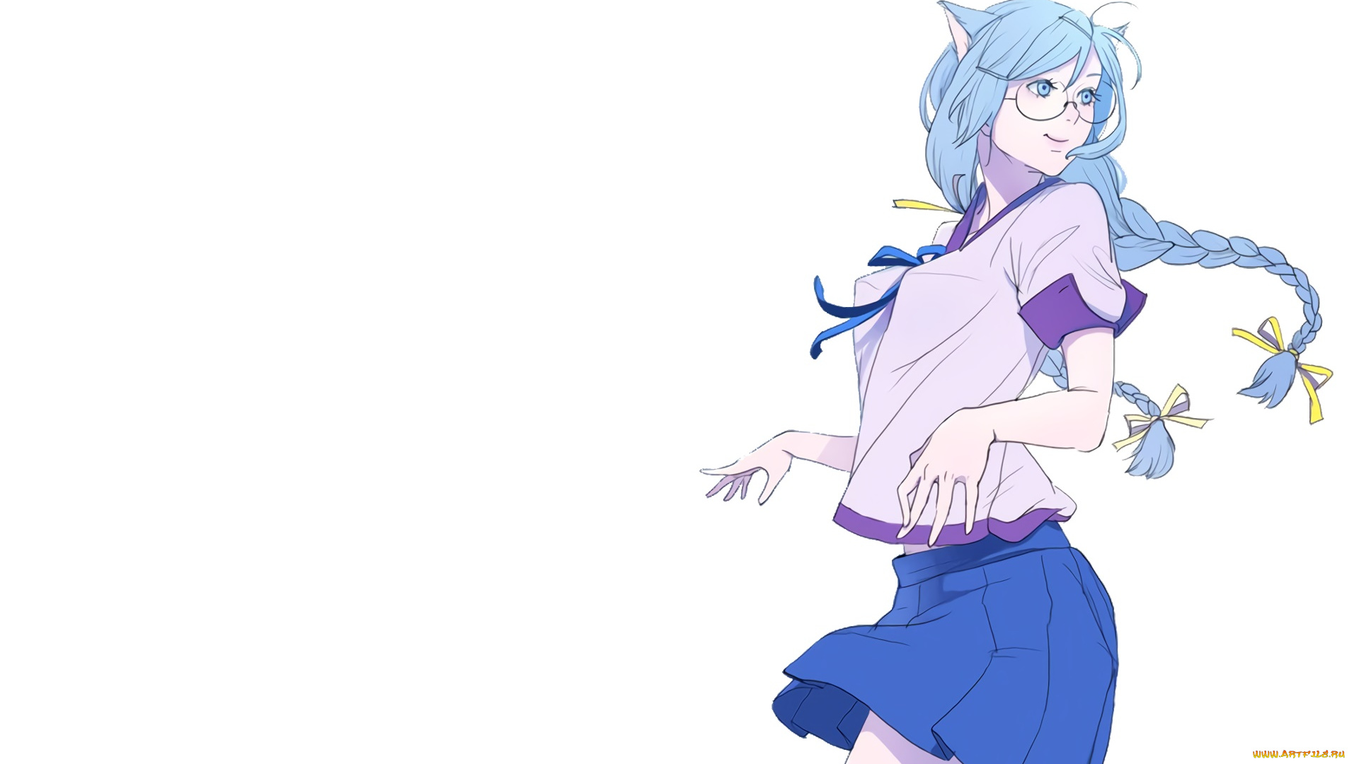 аниме, bakemonogatari, девушка, фон, взгляд