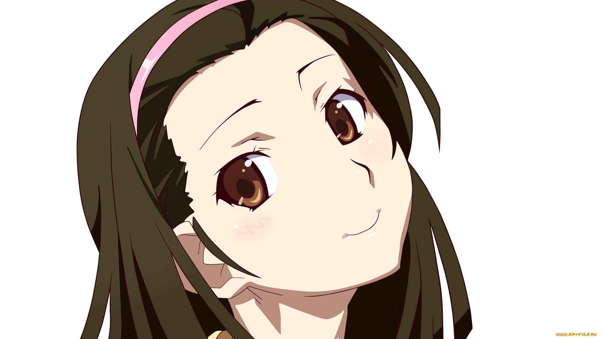 аниме, bakemonogatari, девушка, взгляд, фон