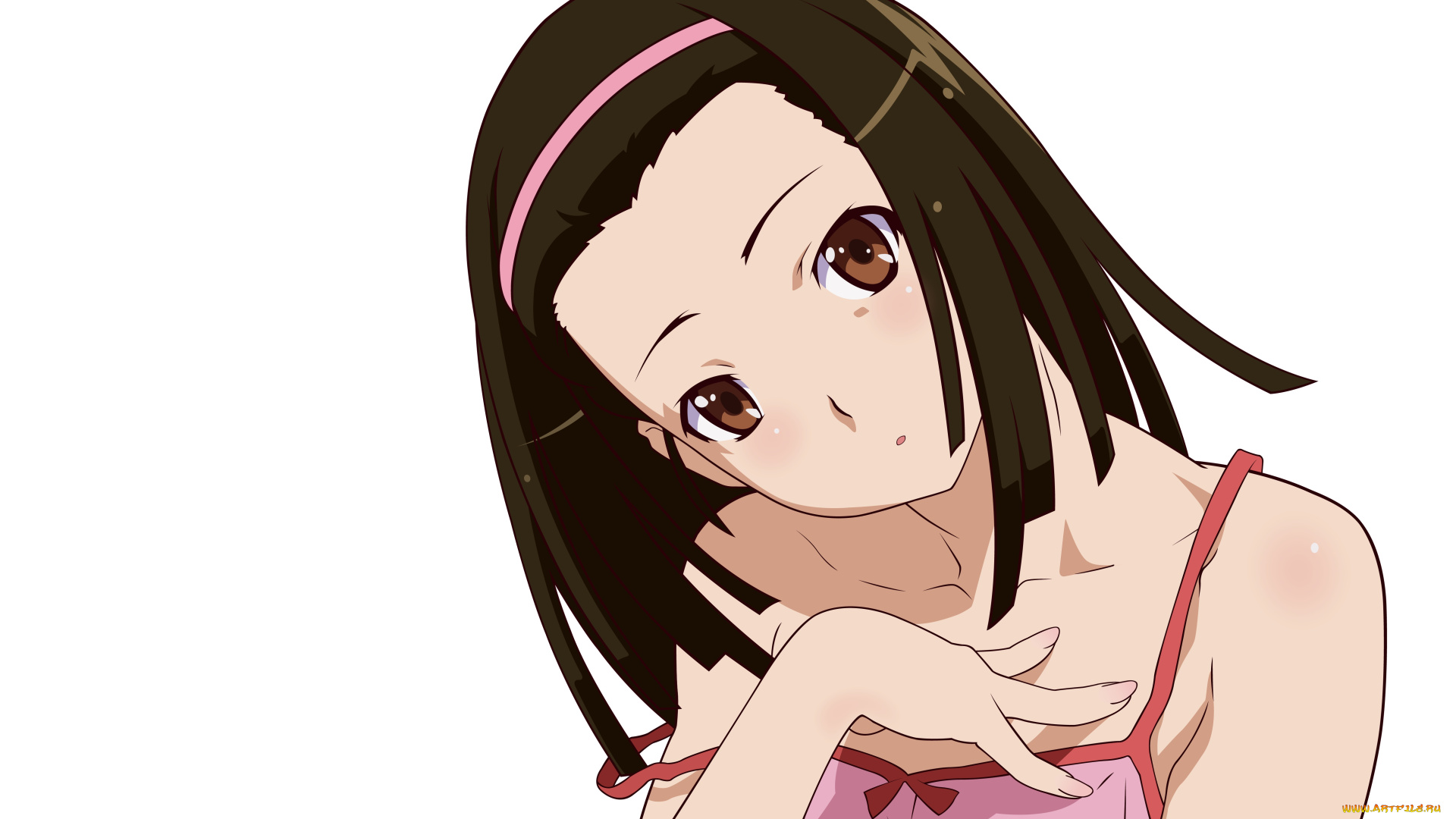 аниме, bakemonogatari, фон, взгляд, девушка