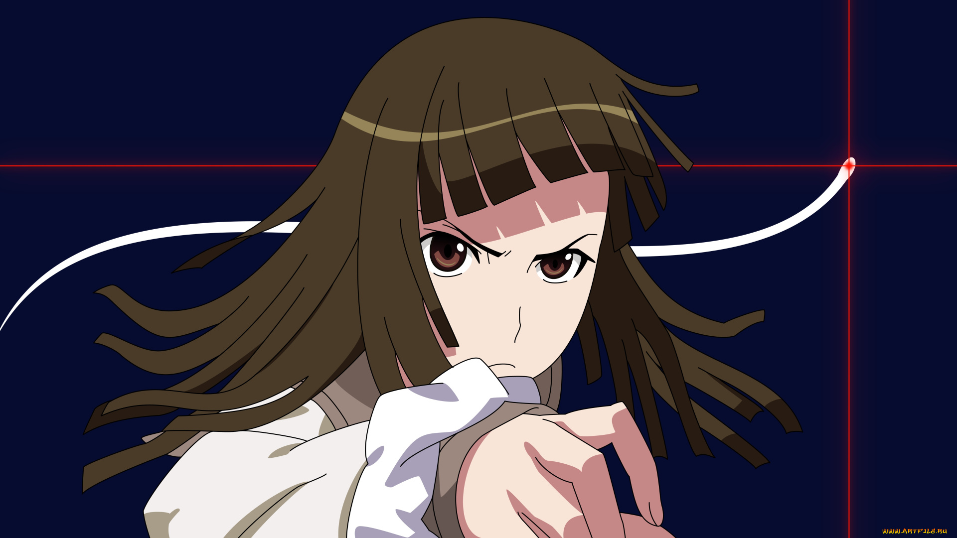 аниме, bakemonogatari, фон, взгляд, девушка