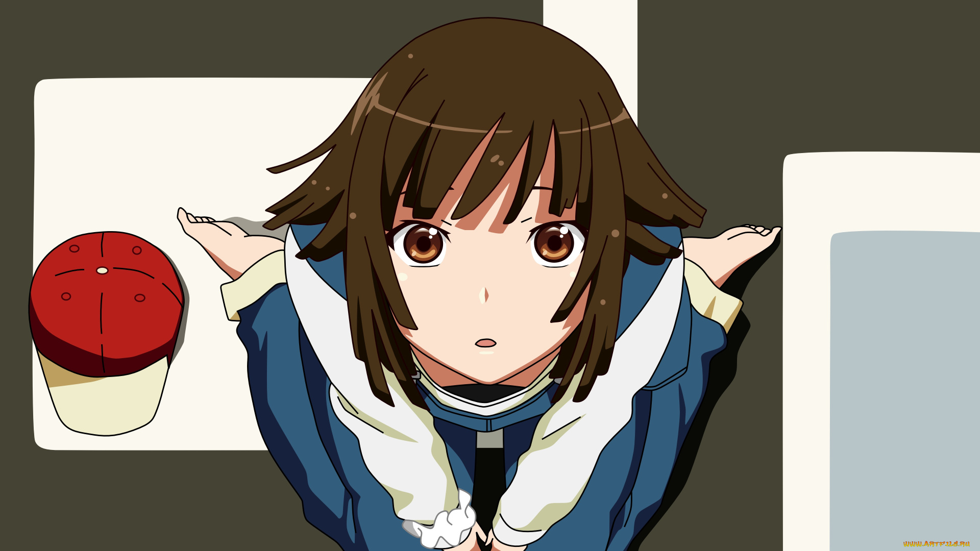 аниме, bakemonogatari, фон, взгляд, девушка