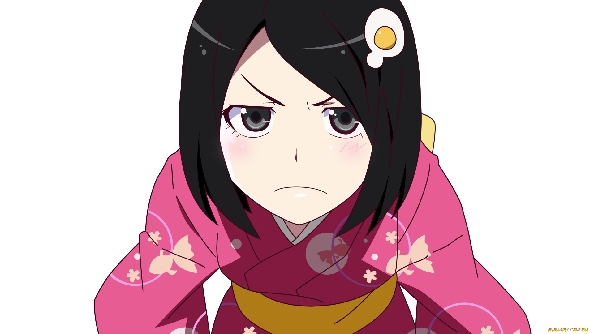 аниме, bakemonogatari, фон, взгляд, девушка