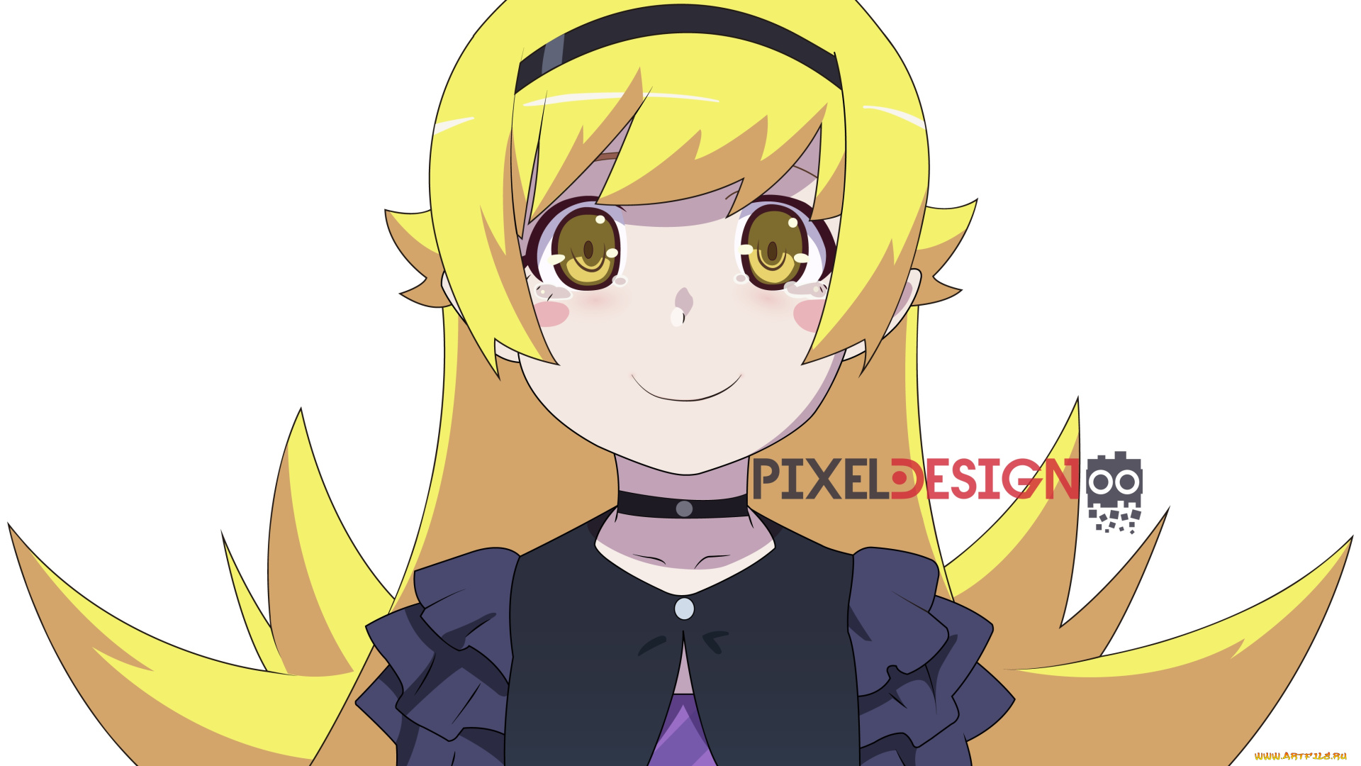 аниме, bakemonogatari, фон, взгляд, девушка