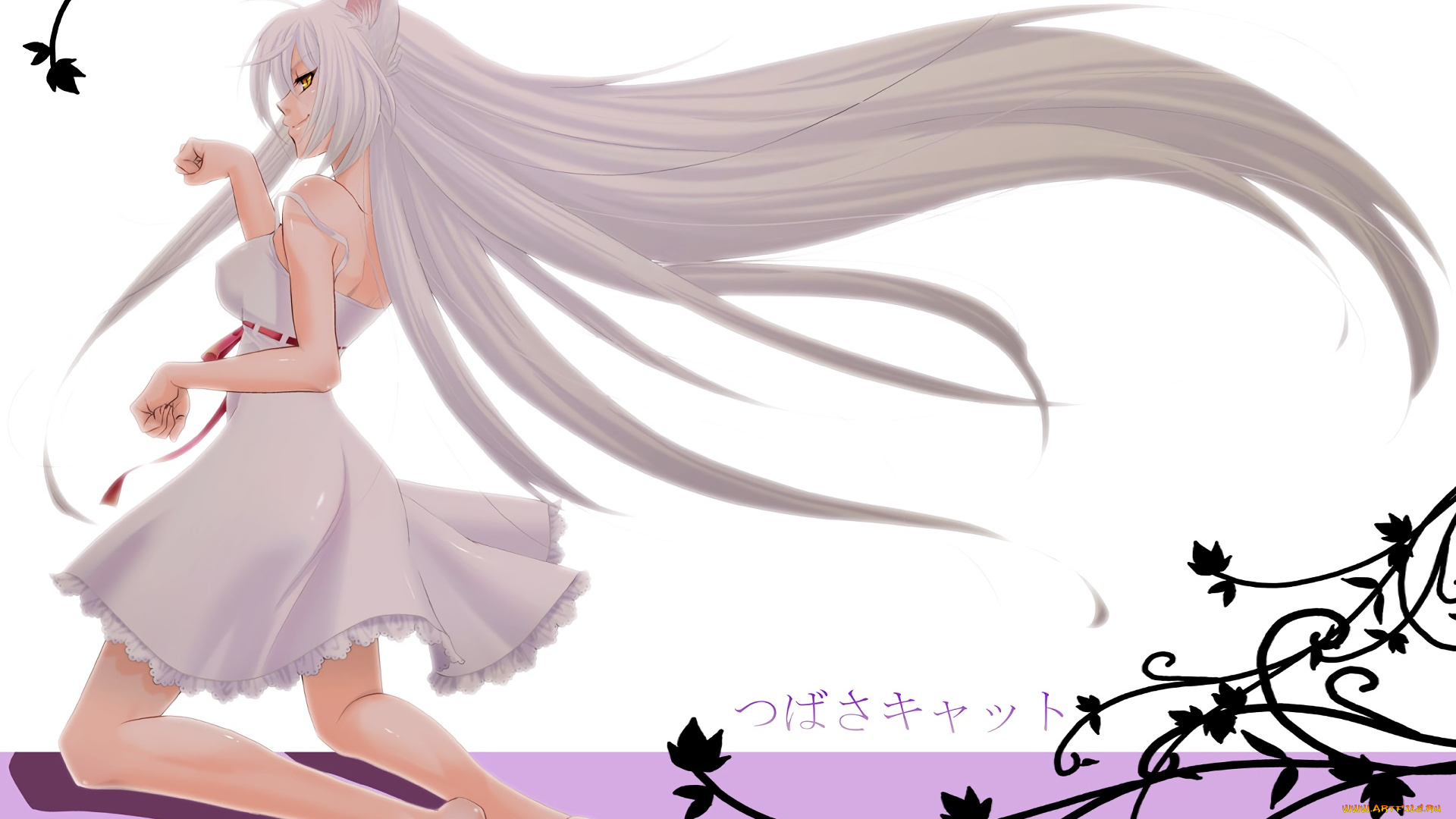 аниме, bakemonogatari, фон, взгляд, девушка