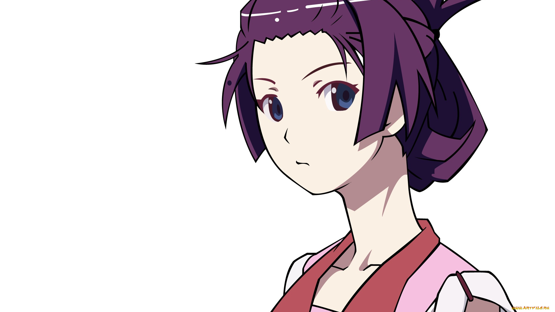 аниме, bakemonogatari, фон, взгляд, девушка