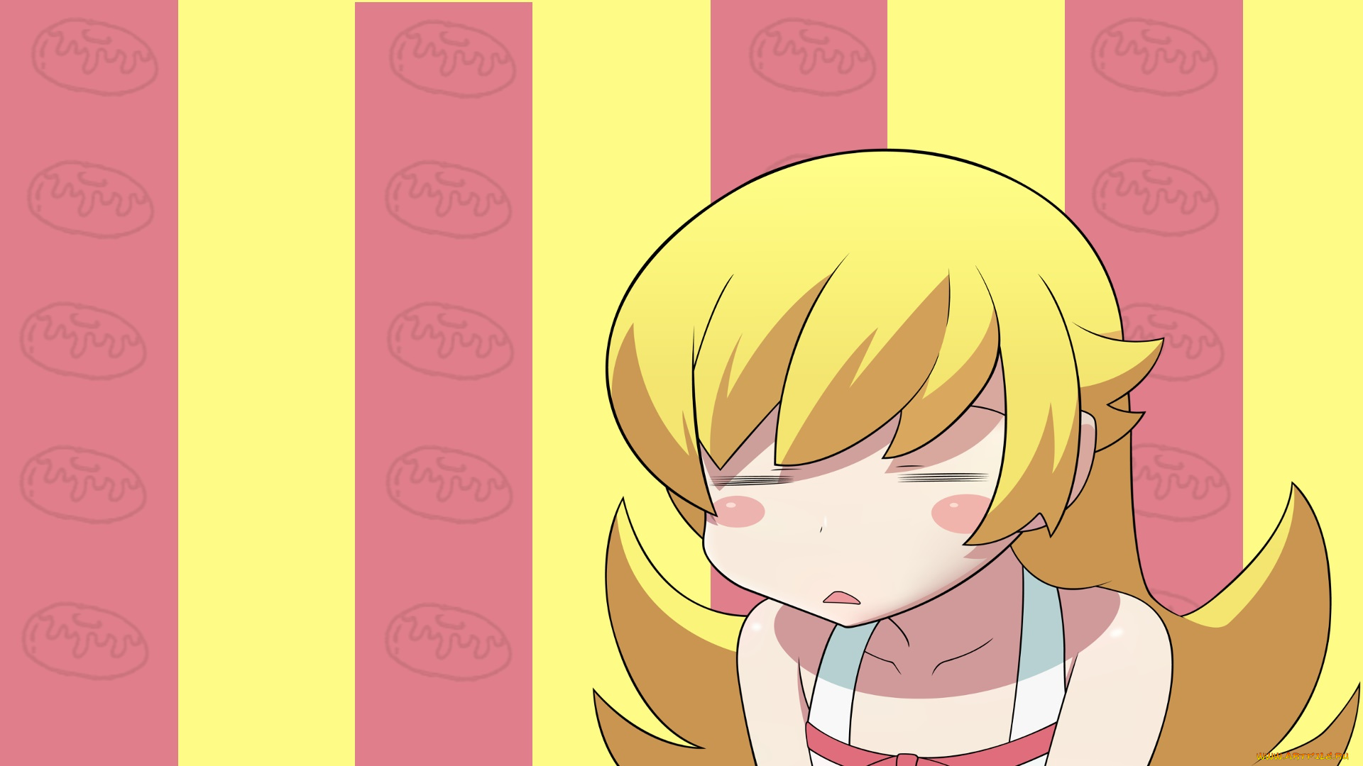 аниме, bakemonogatari, фон, взгляд, девушка