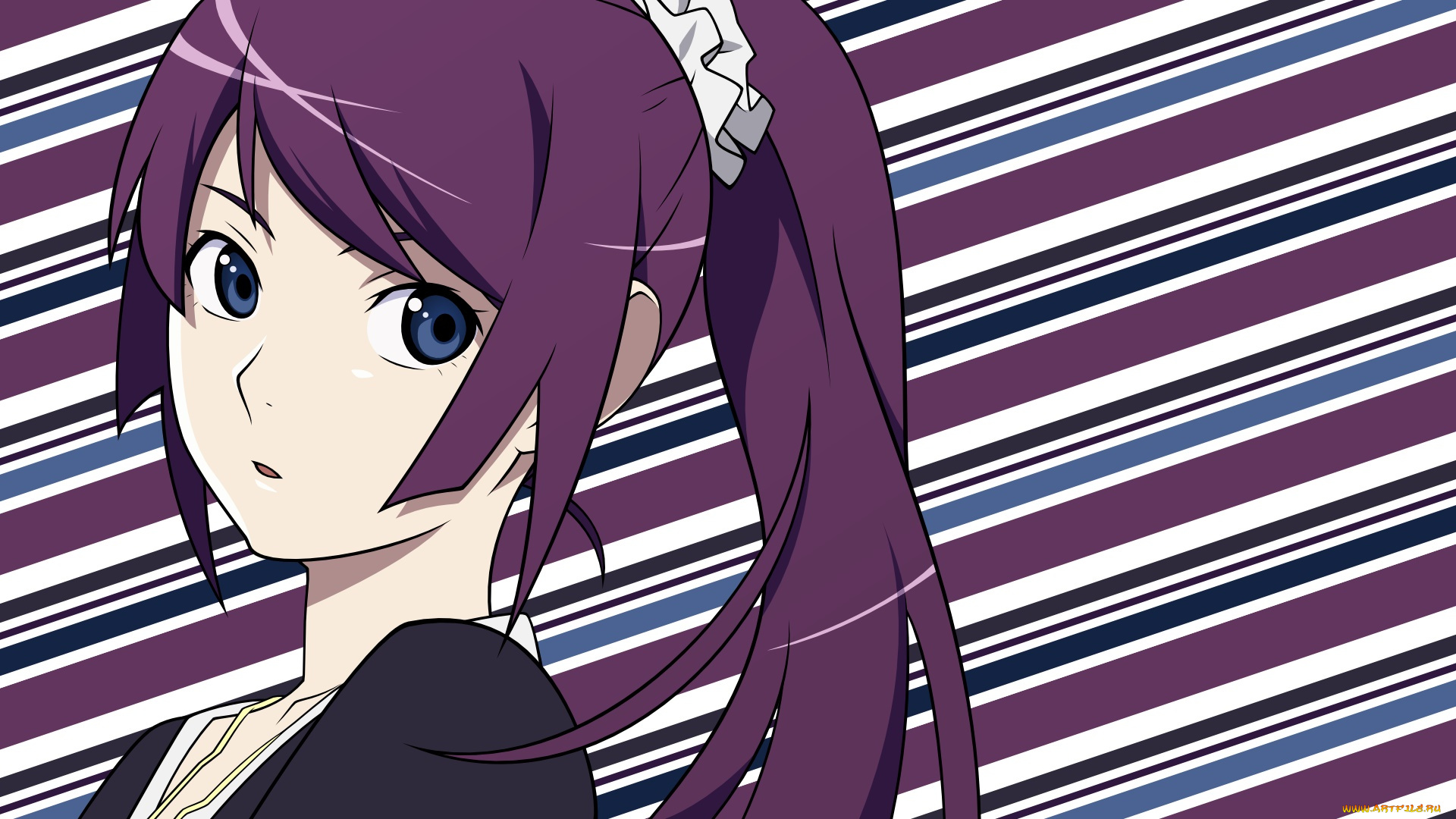 аниме, bakemonogatari, фон, взгляд, девушка