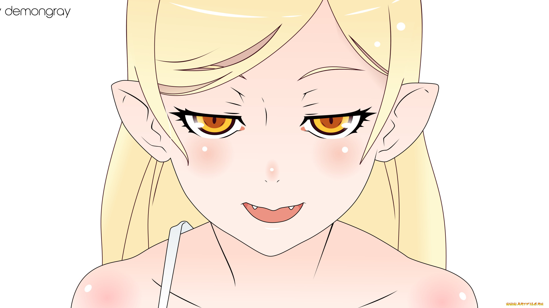 аниме, bakemonogatari, взгляд, девушка, фон