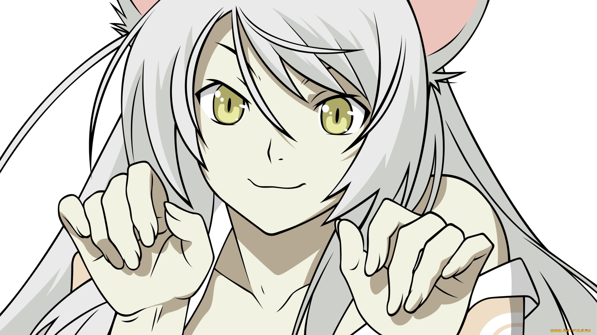 аниме, bakemonogatari, взгляд, фон, девушка