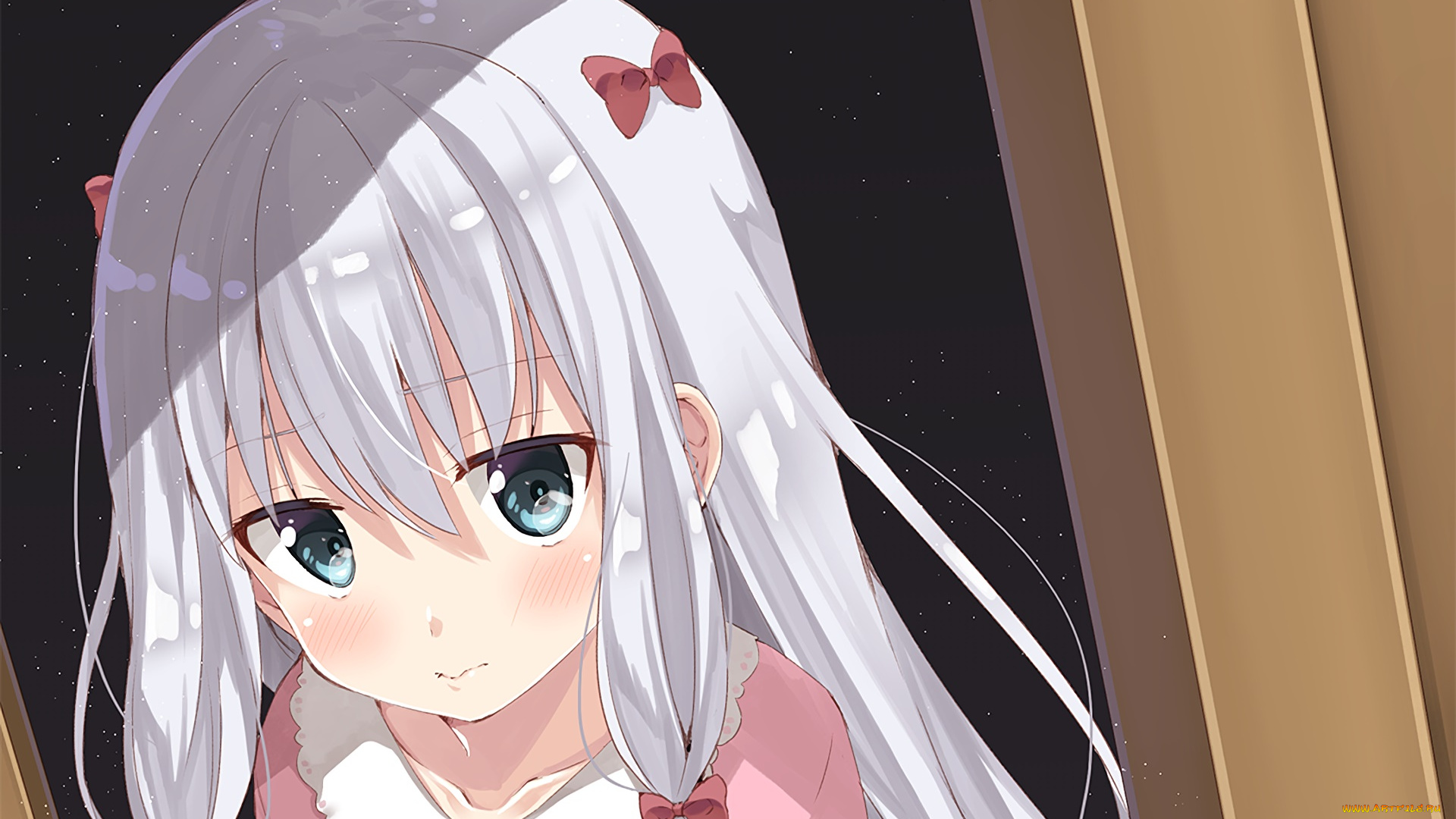 аниме, eromanga-sensei, девушка, взгляд, фон