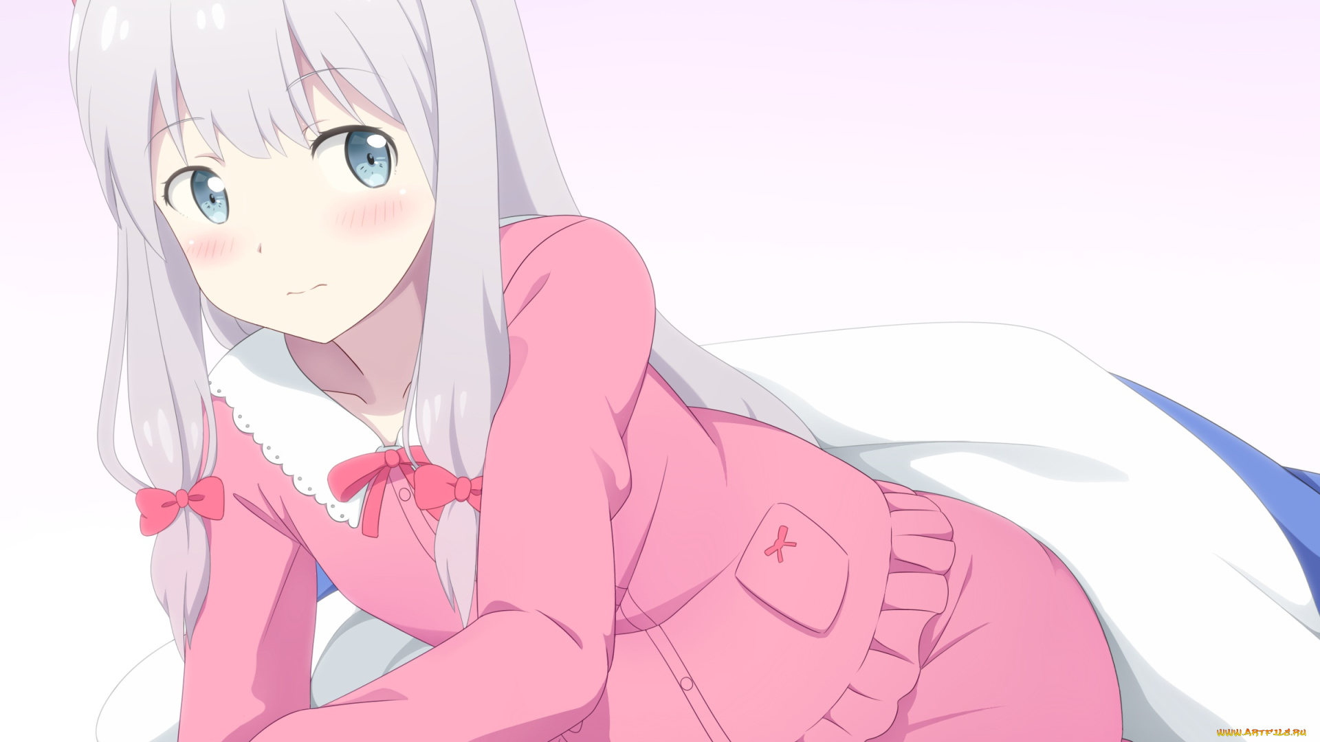 аниме, eromanga-sensei, девушка, взгляд, фон