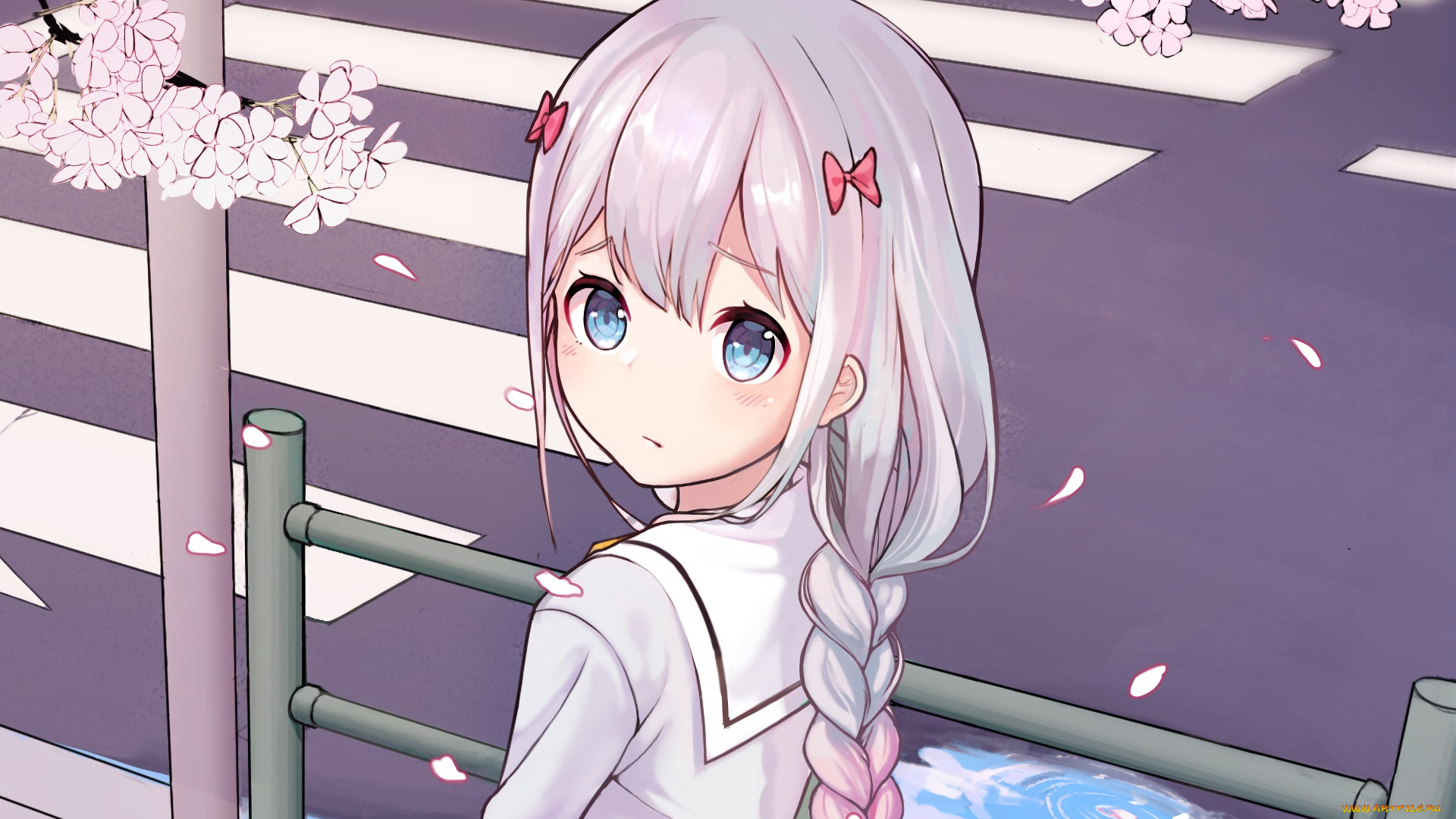 аниме, eromanga-sensei, взгляд, девушка, фон