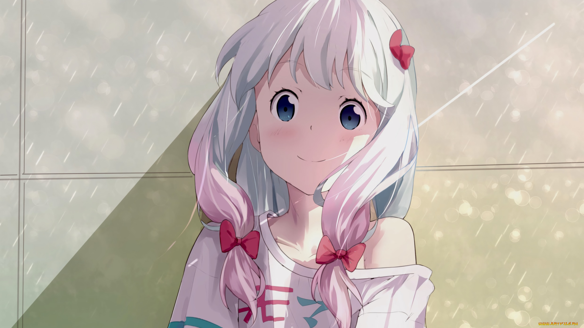 аниме, eromanga-sensei, взгляд, девушка, фон
