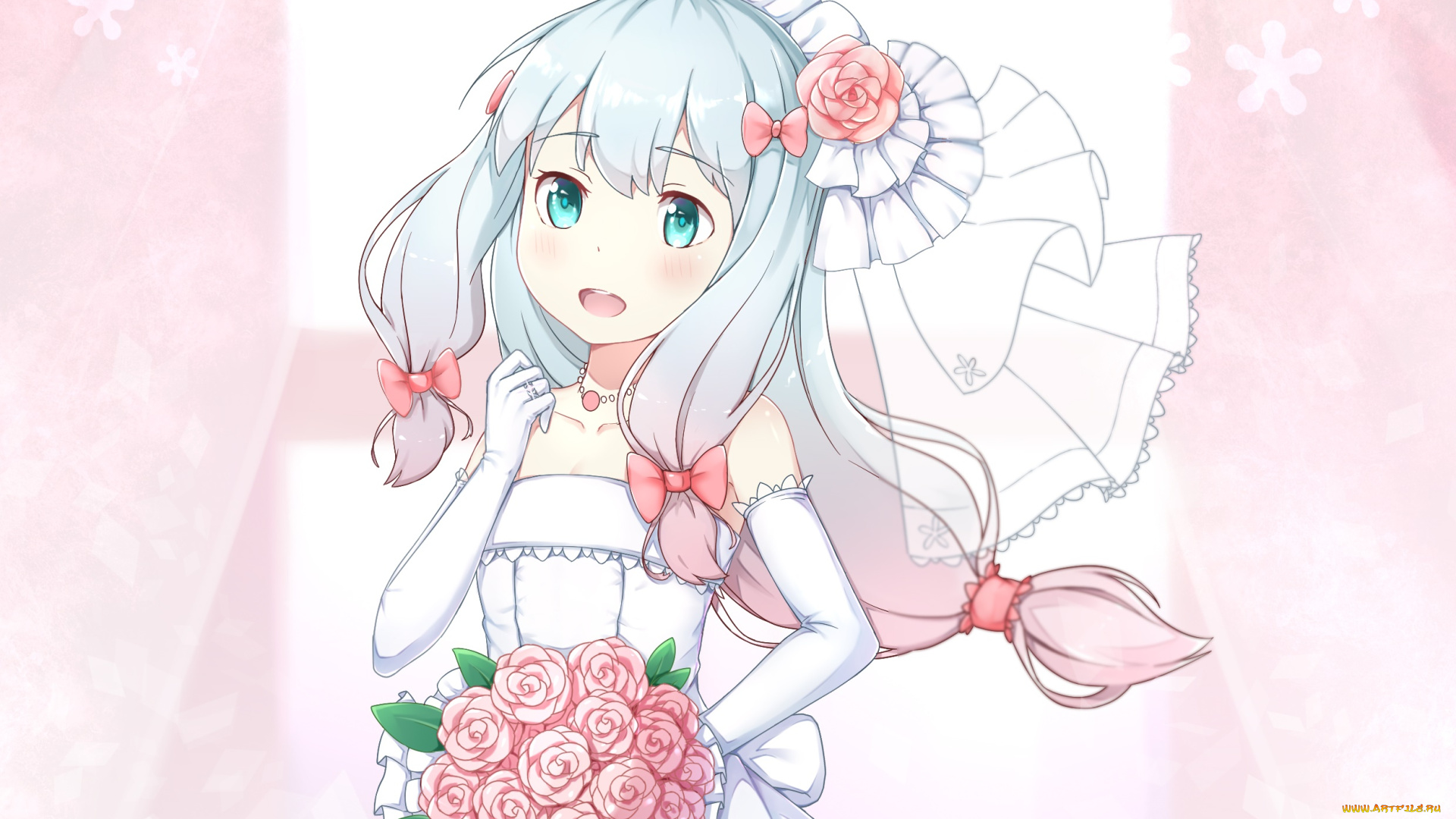 аниме, eromanga-sensei, взгляд, фон, девушка