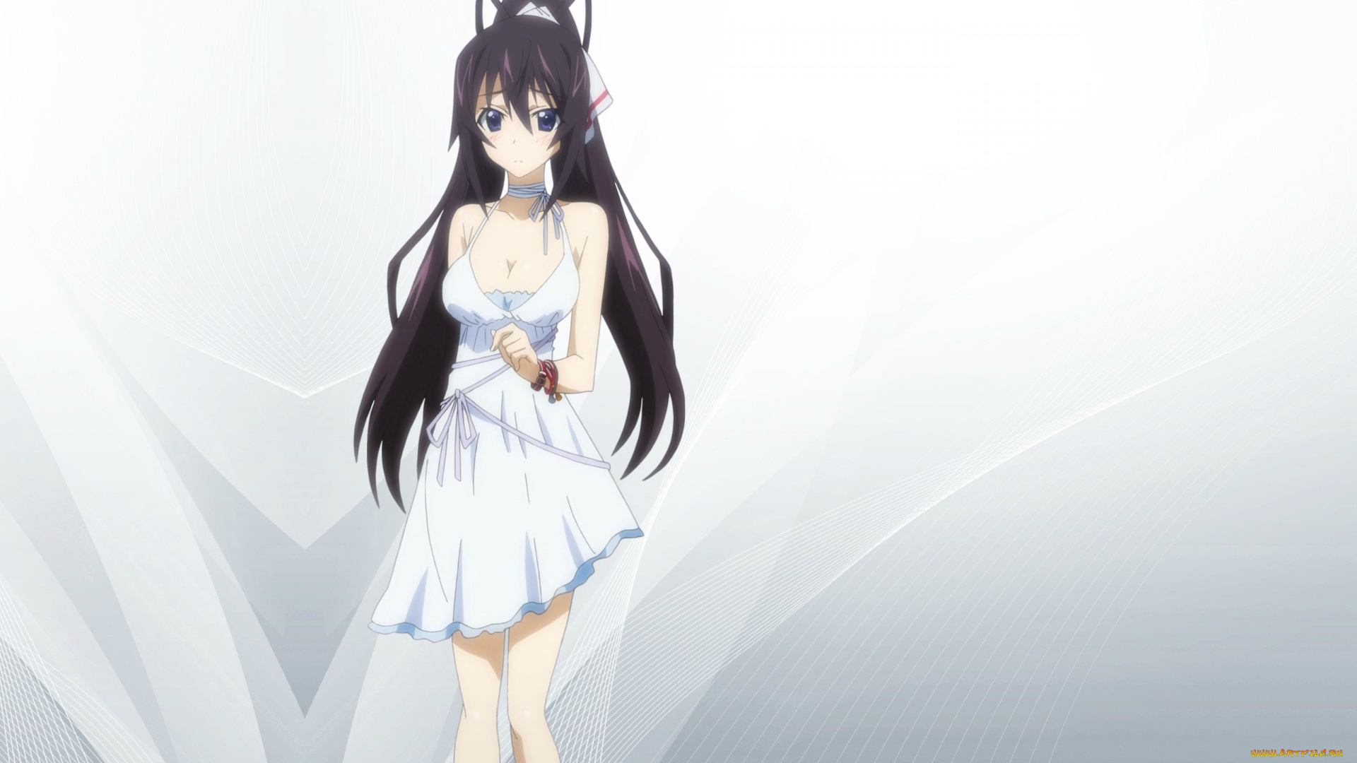 аниме, infinite, stratos, девушка, взгляд, фон