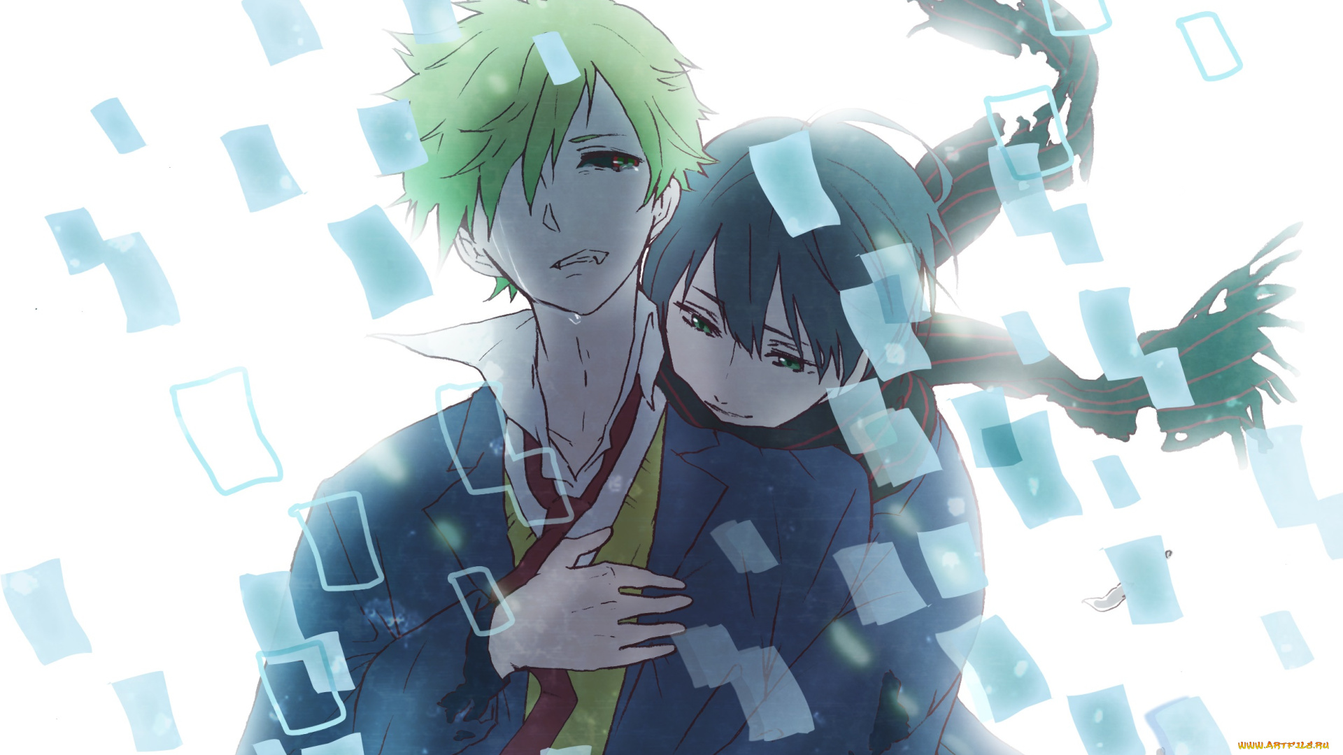 аниме, kyoukai, no, kanata, двое