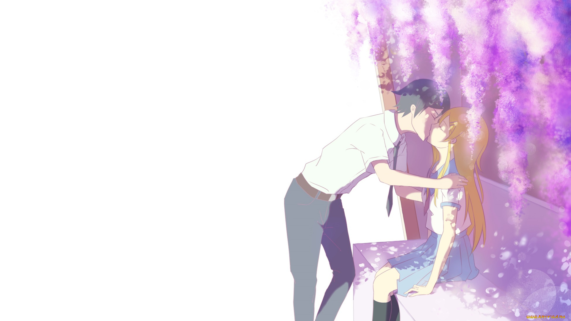 аниме, oreimo, поцелуй